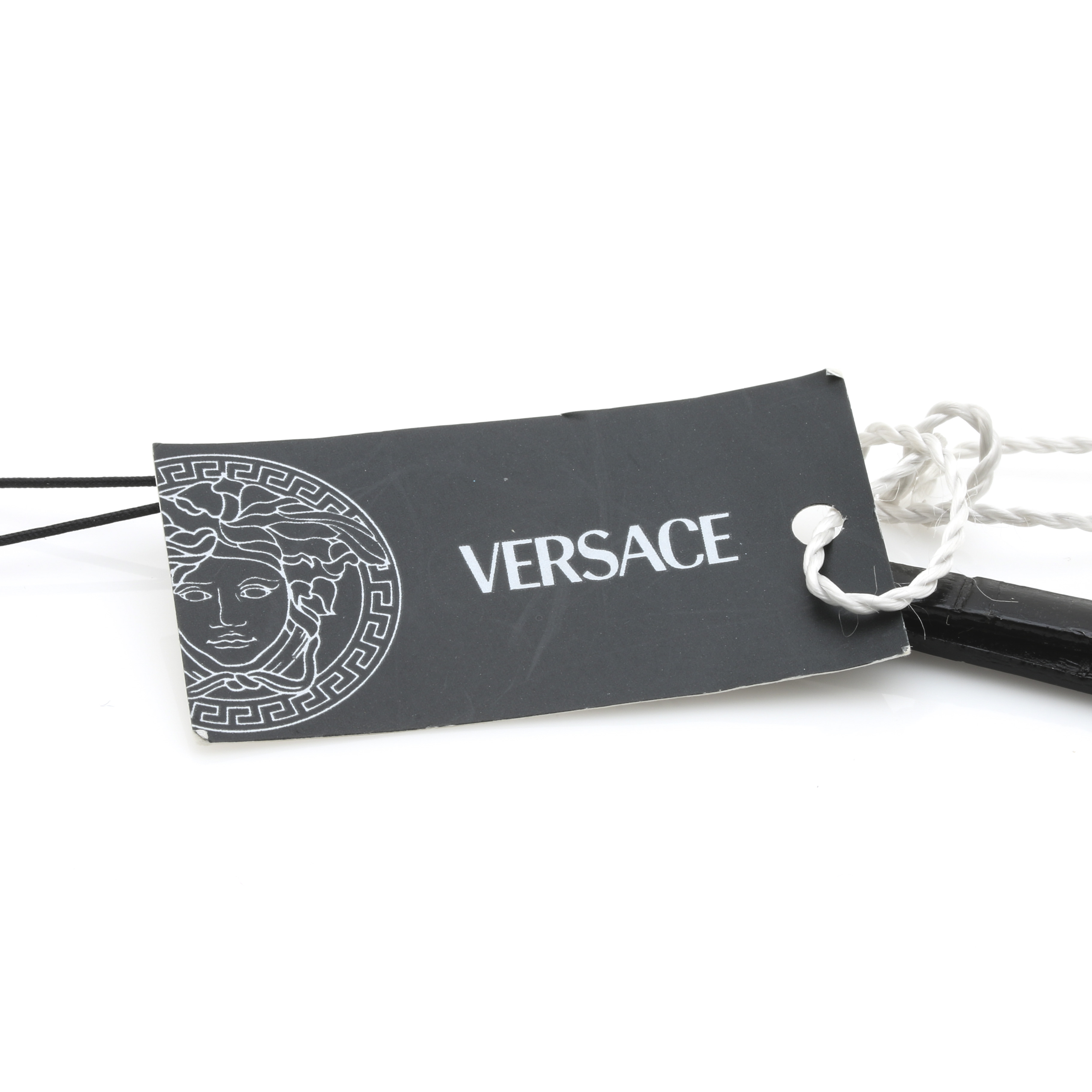 Versace 18K Yellow Gold Leather Phone Lanyard