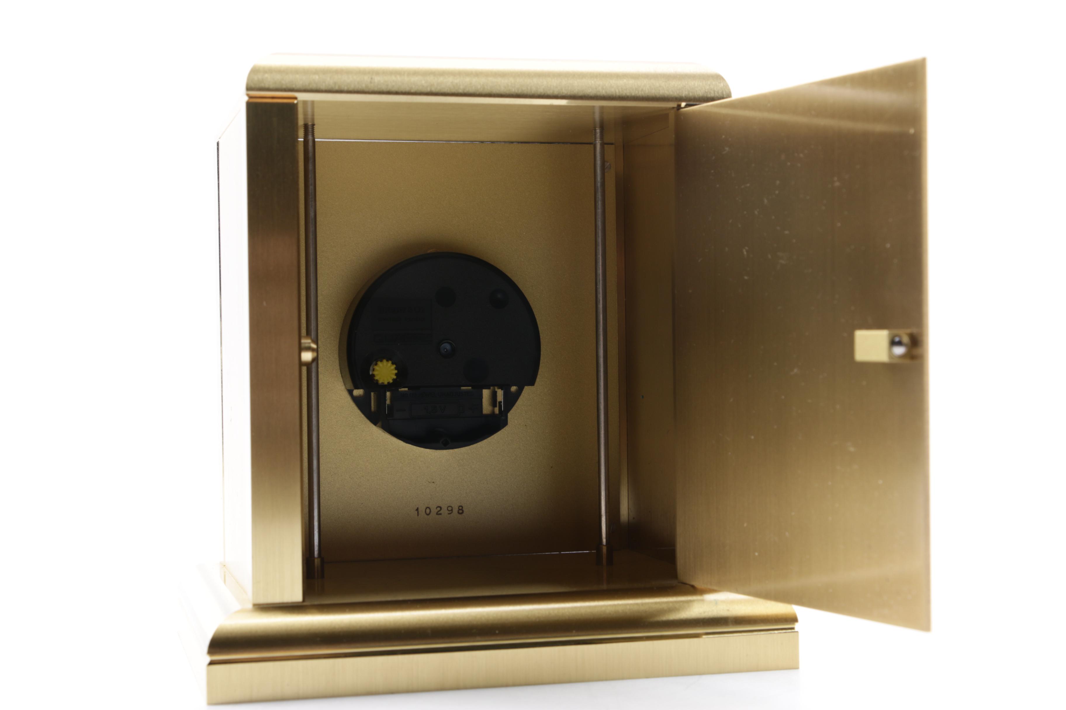 Tiffany & Co. Quartz Brass Bracket Clock