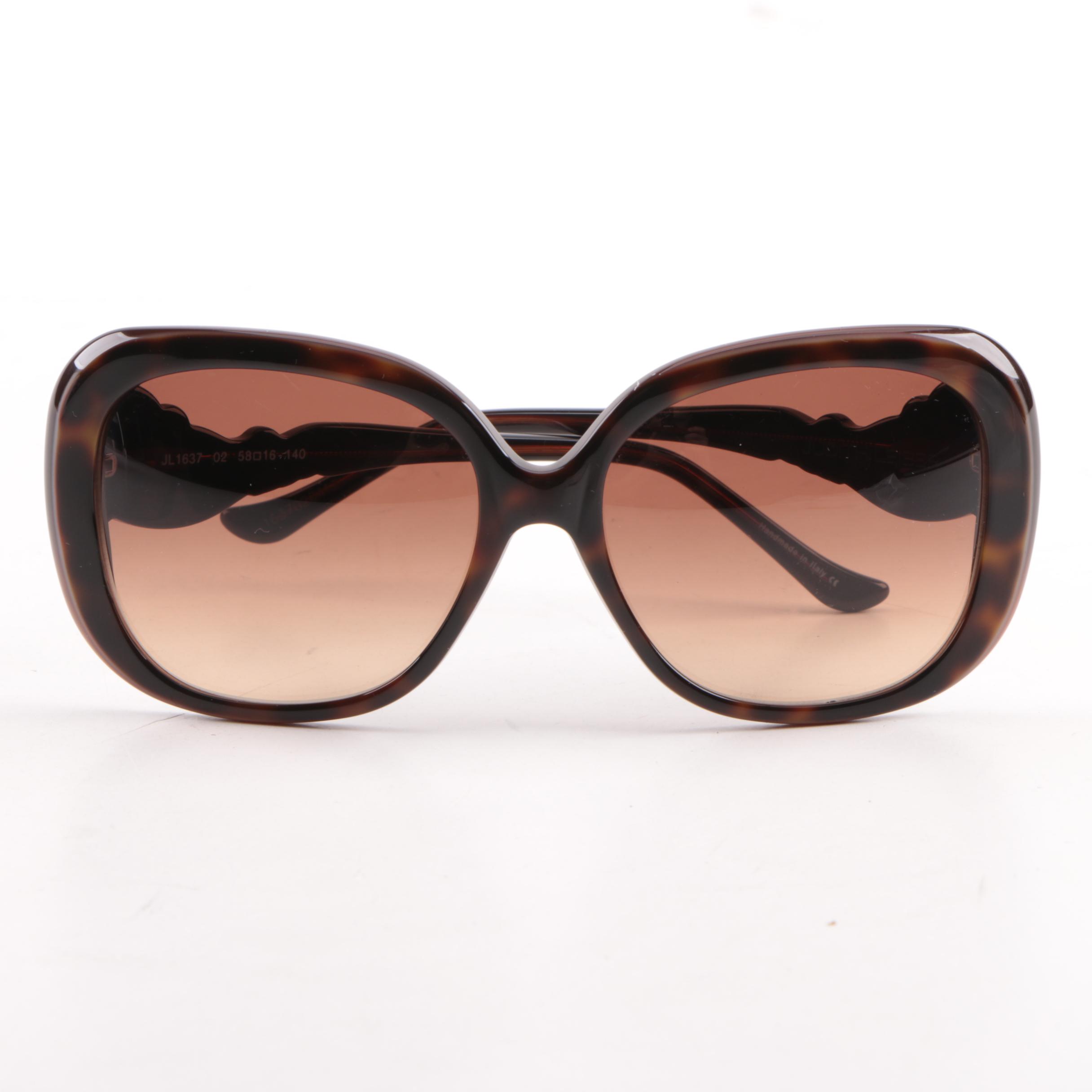 Judith Leiber JL1637 Tortoiseshell Style Rhinestone Sunglasses