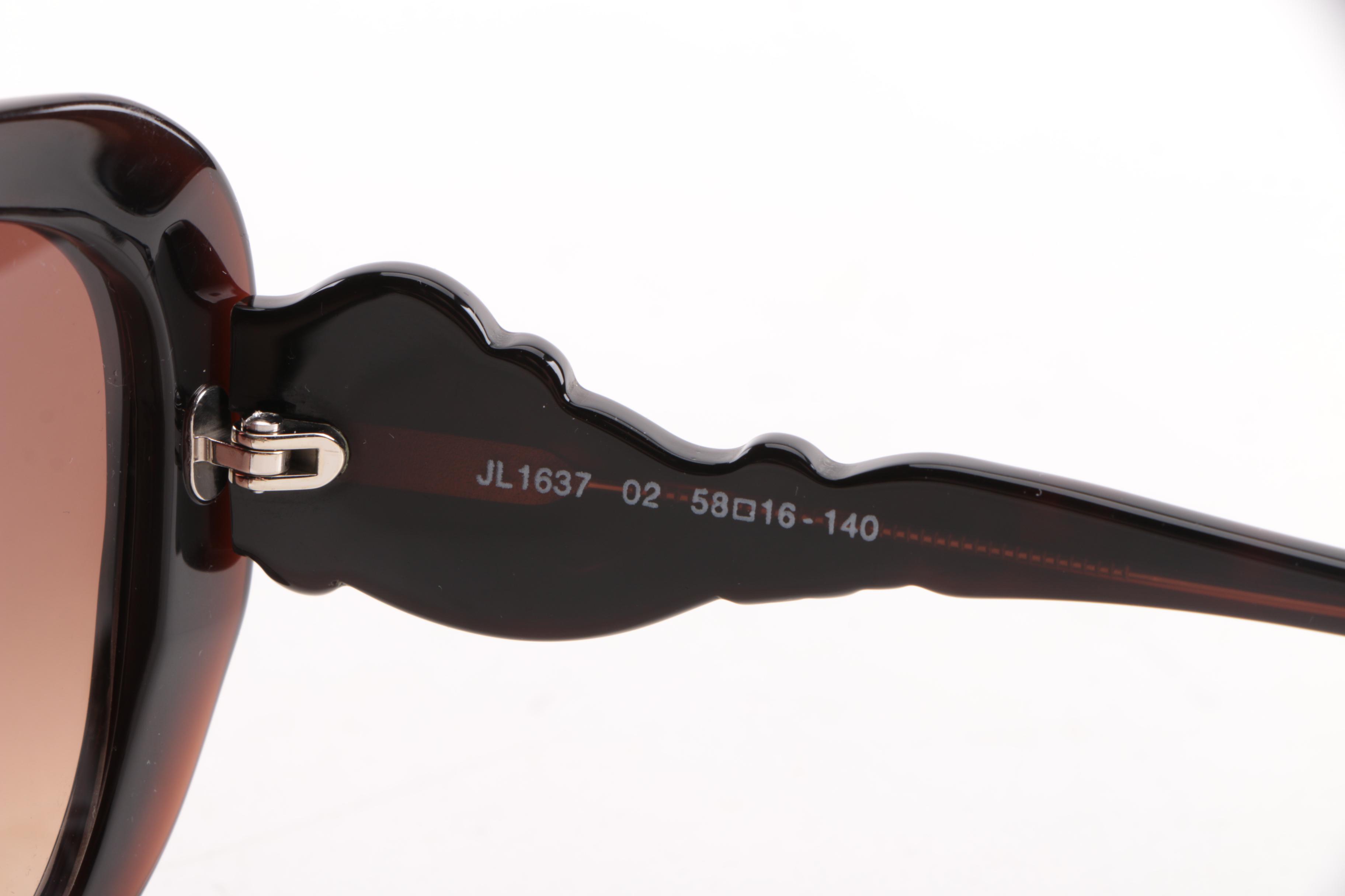 Judith Leiber JL1637 Tortoiseshell Style Rhinestone Sunglasses