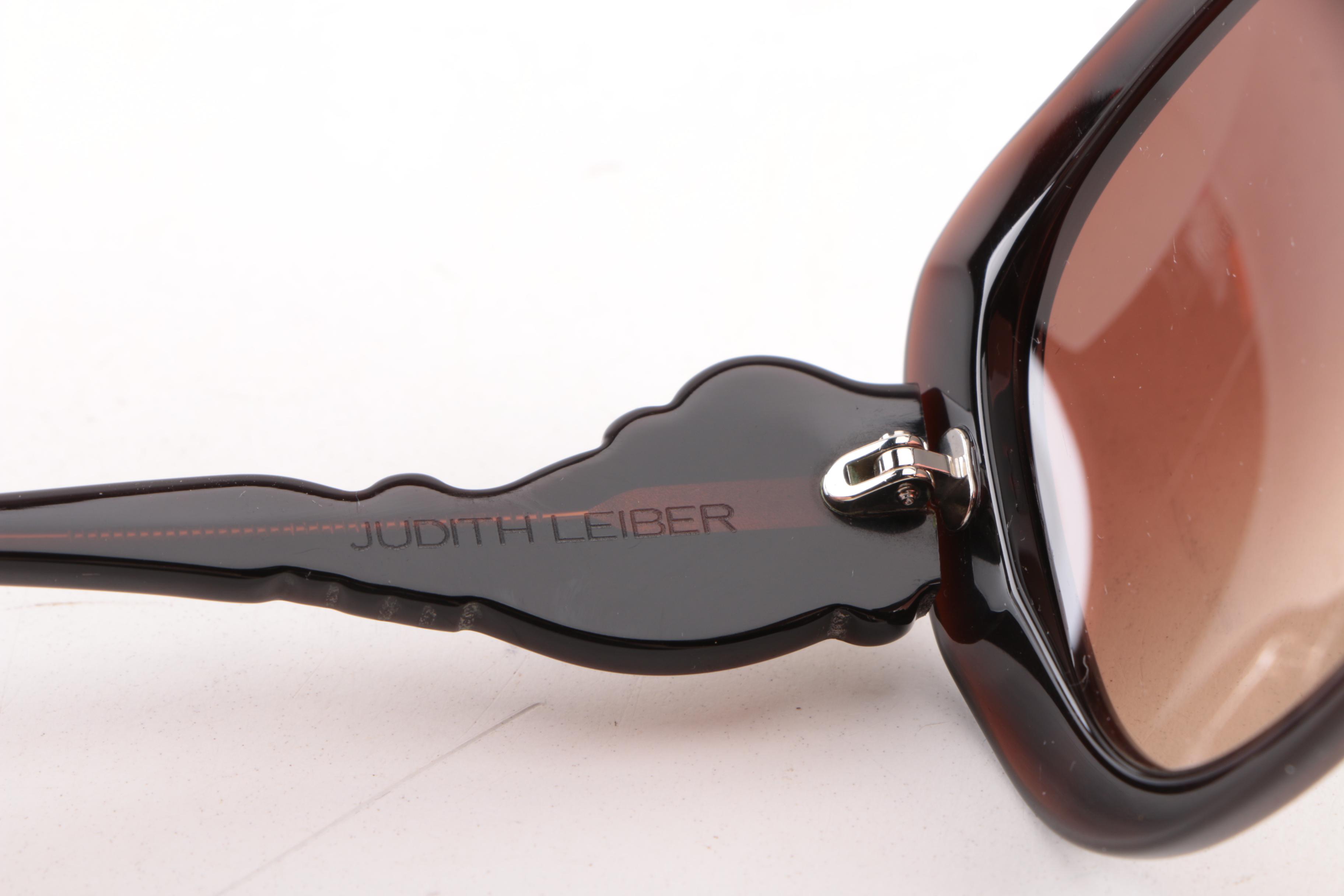Judith Leiber JL1637 Tortoiseshell Style Rhinestone Sunglasses