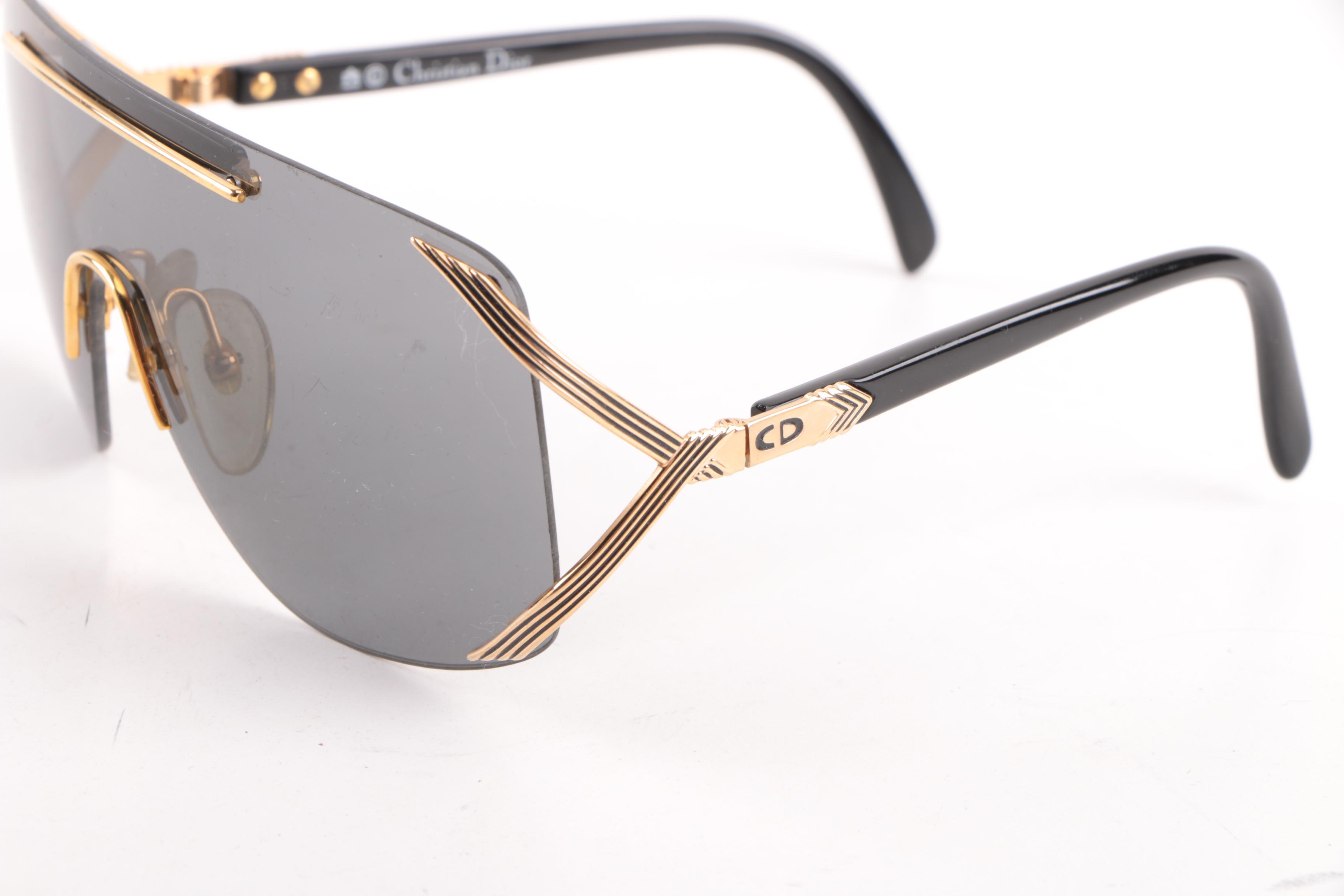 1980s Vintage Christian Dior 2434 Shield Sunglasses
