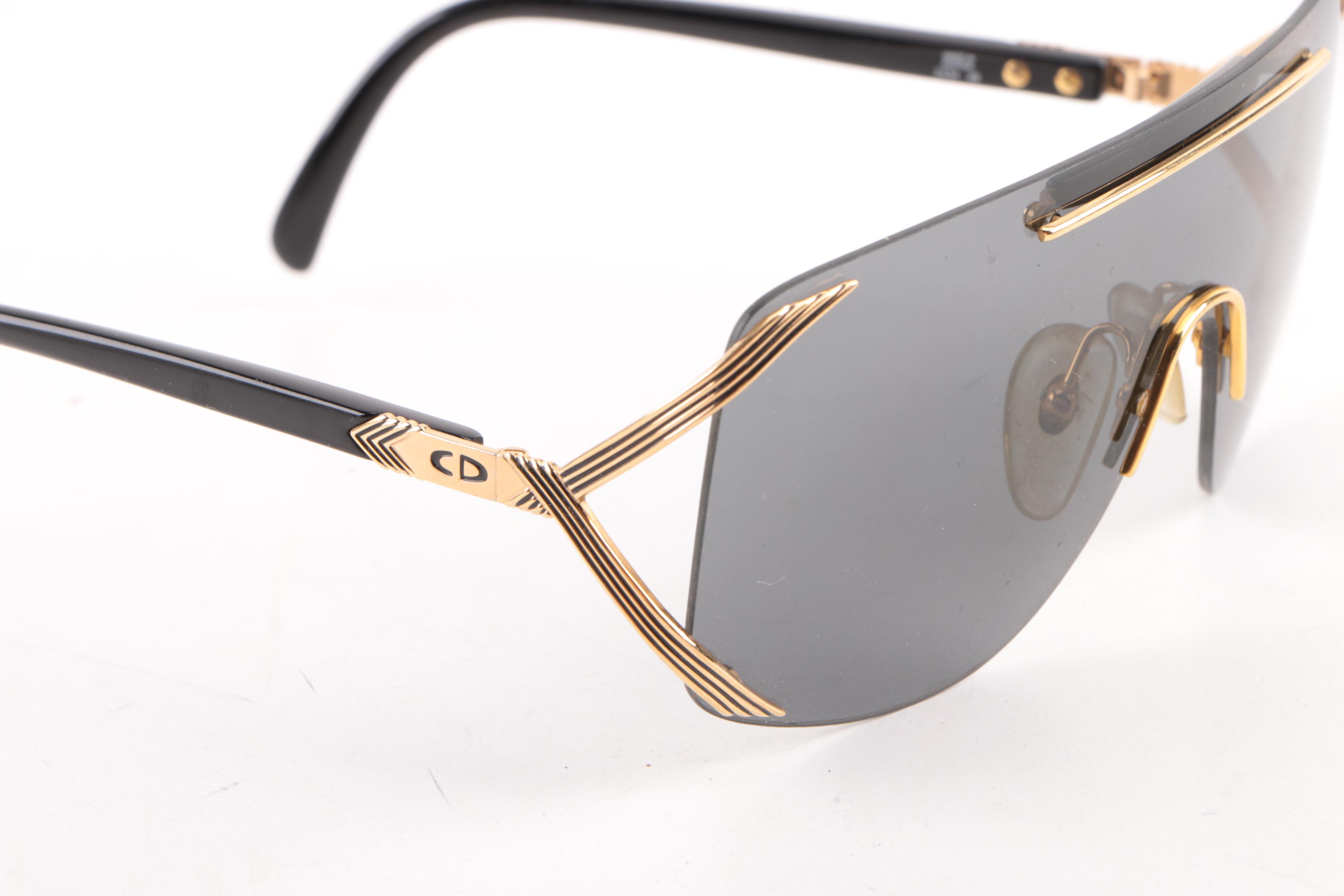 1980s Vintage Christian Dior 2434 Shield Sunglasses