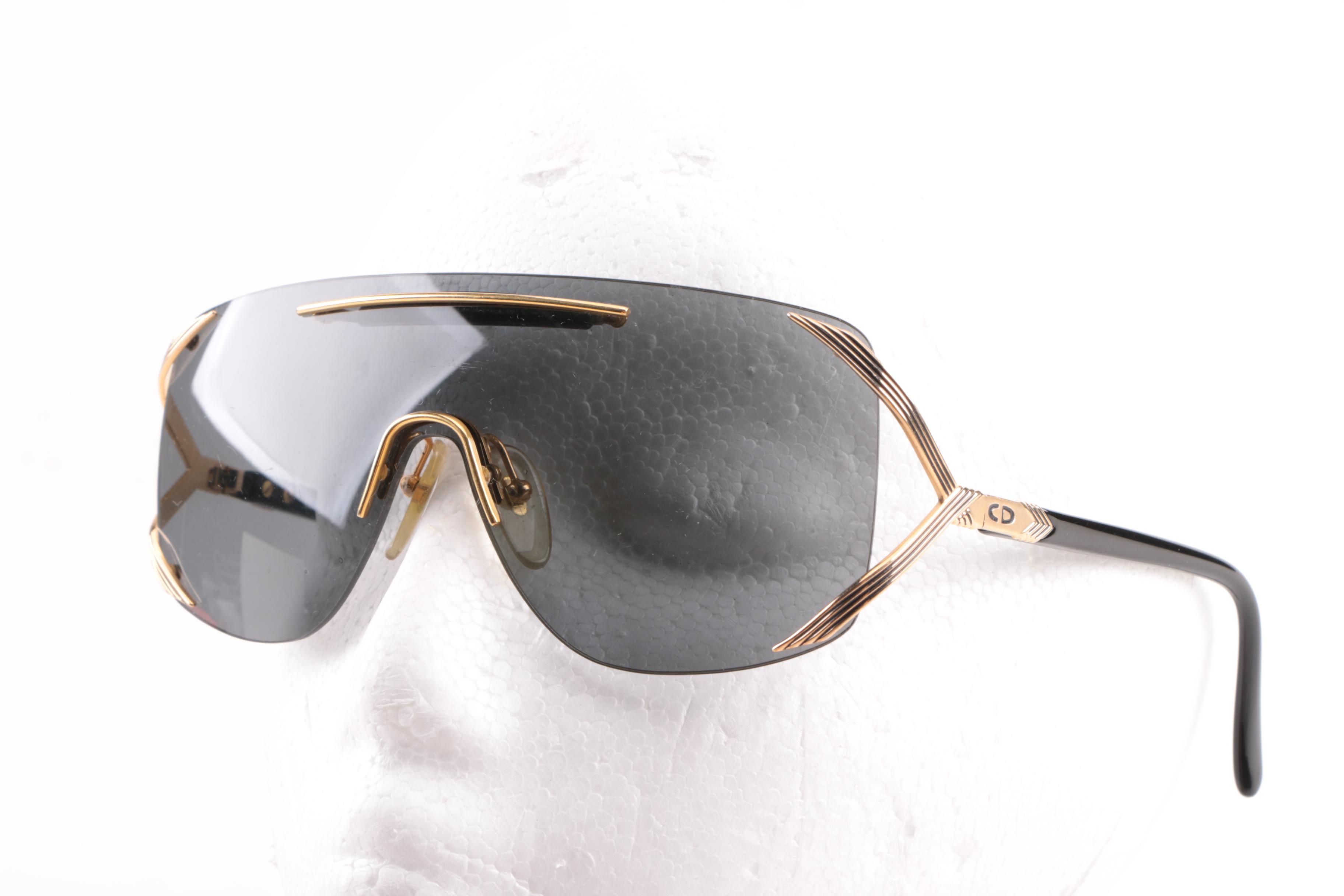 1980s Vintage Christian Dior 2434 Shield Sunglasses