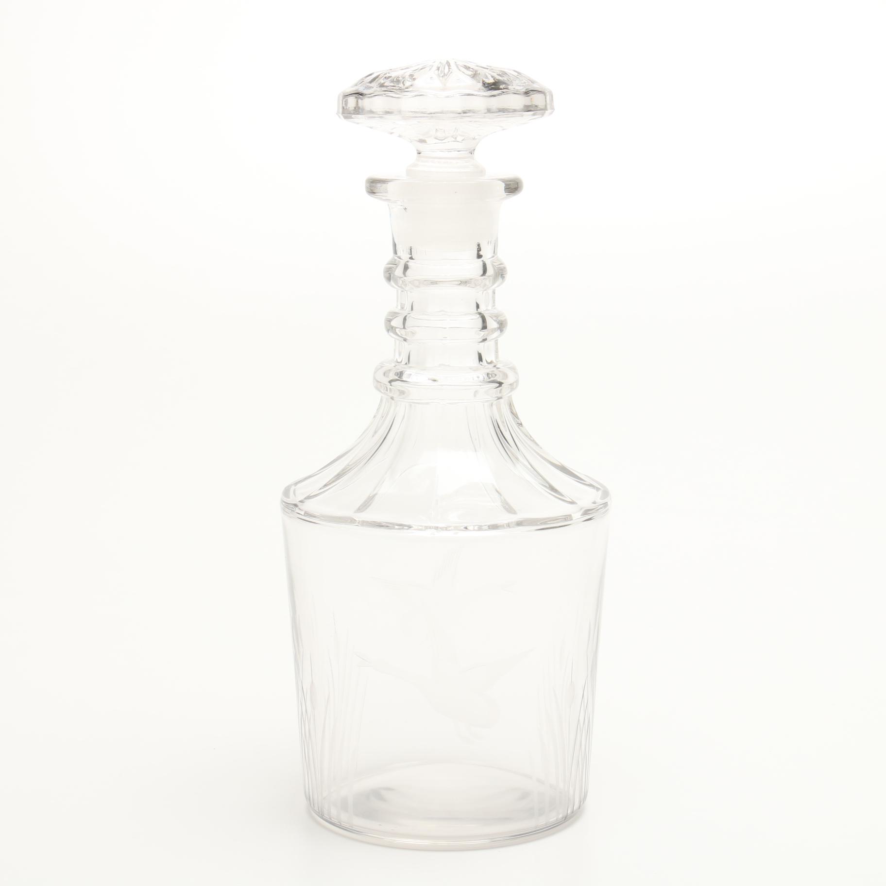 Decorative Decanters Featuring a French Blown Glass Four Chamber Decanter