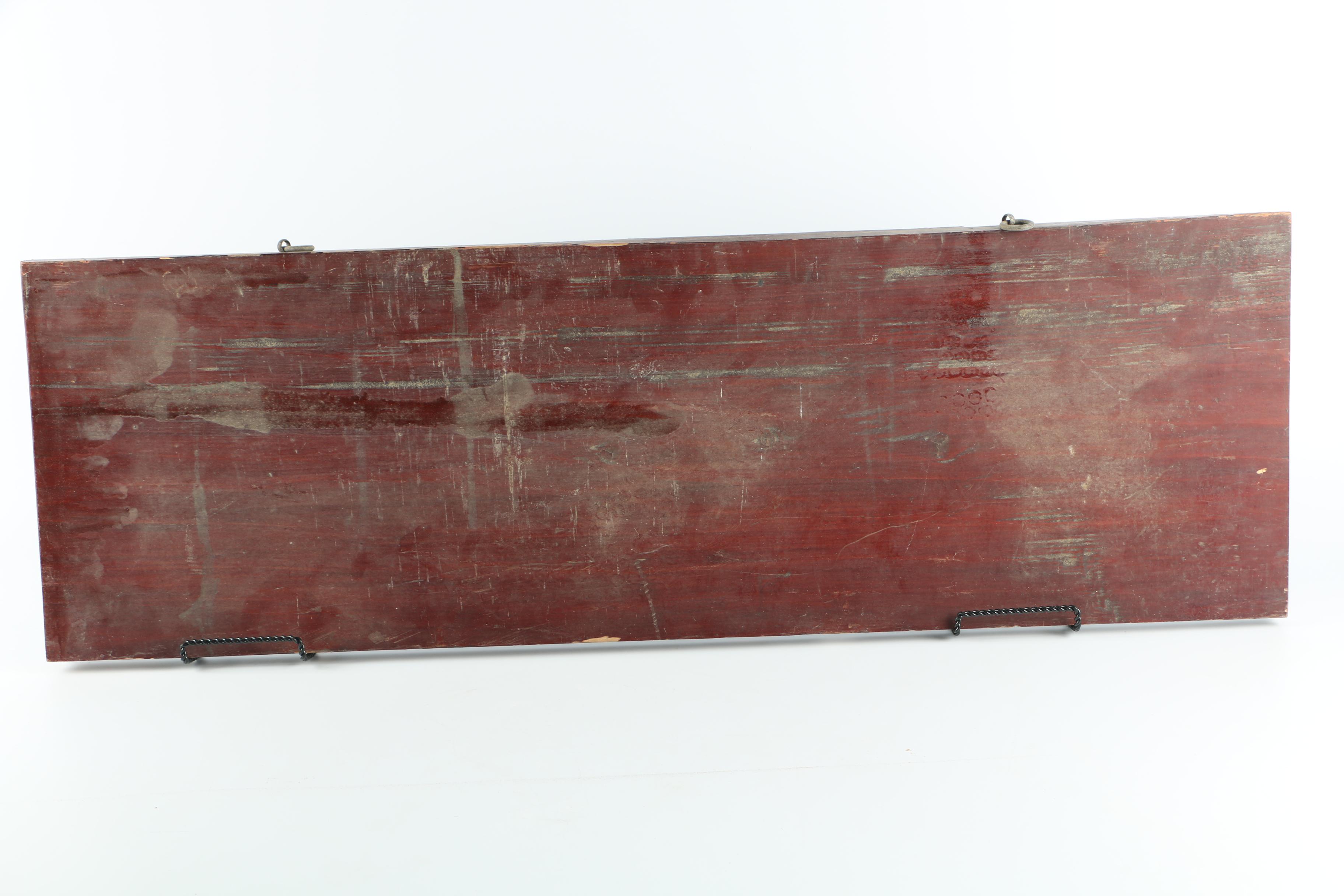 Vintage Chinese Carved and Painted Sign