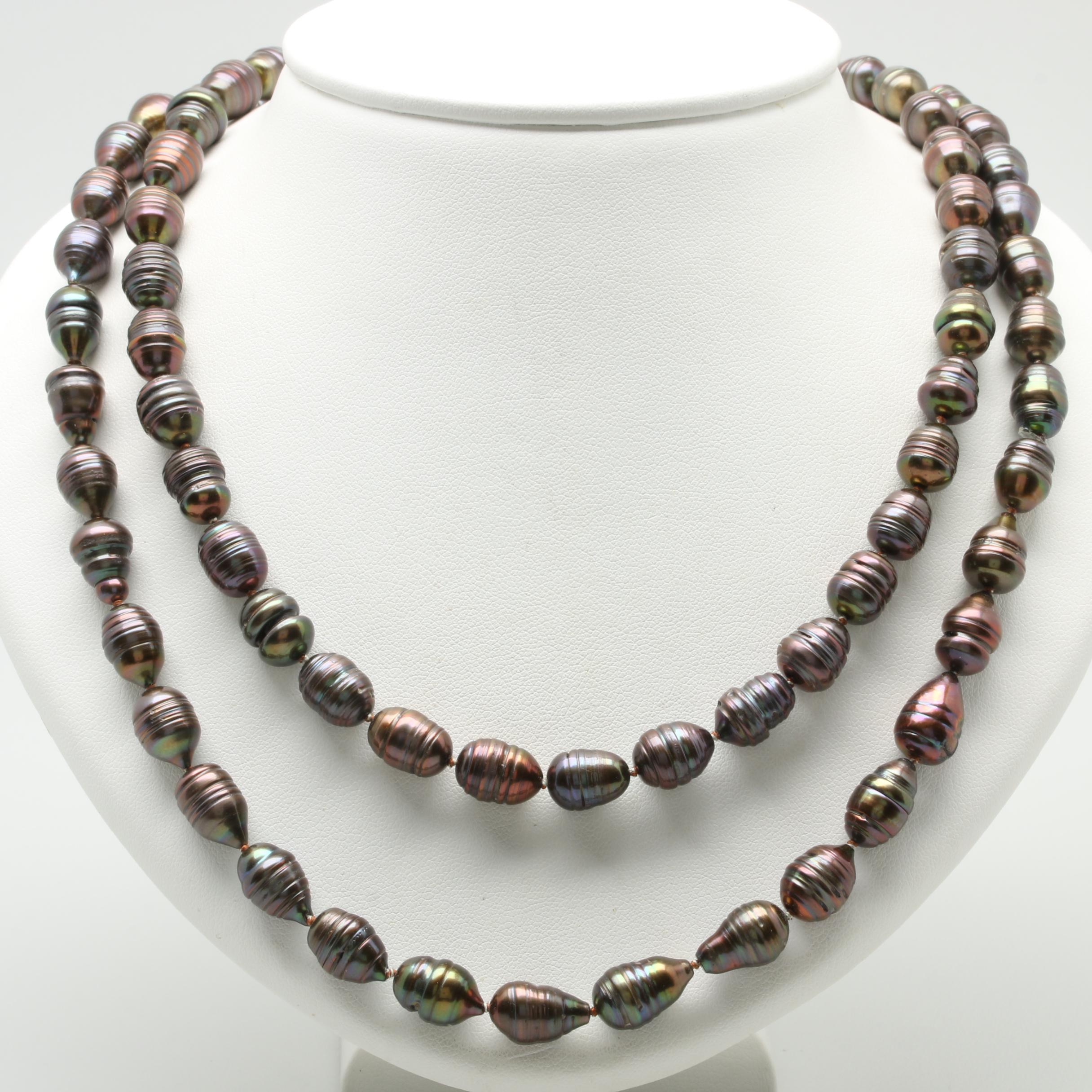 Beaded Cultured Pearl Continuous Necklace