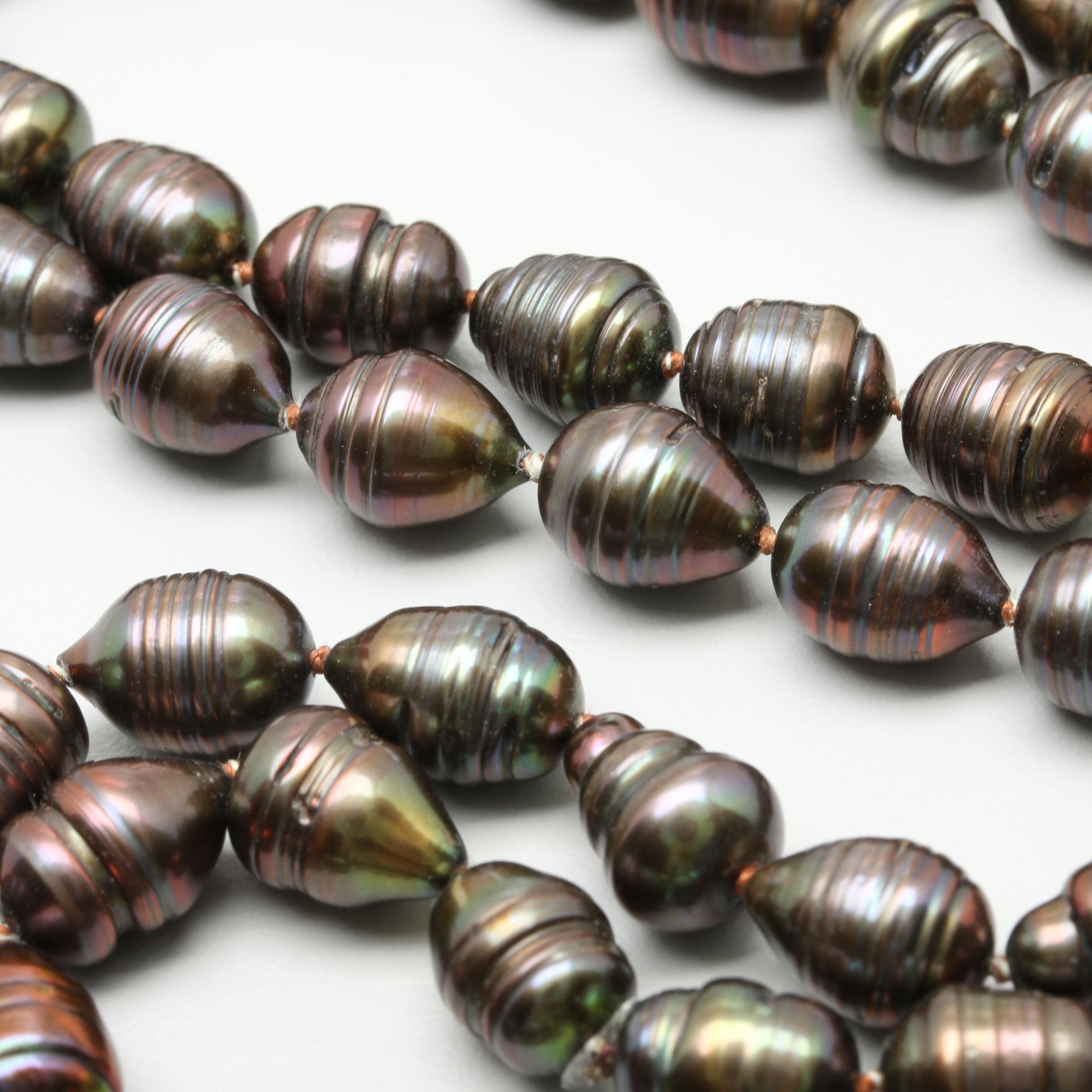 Beaded Cultured Pearl Continuous Necklace