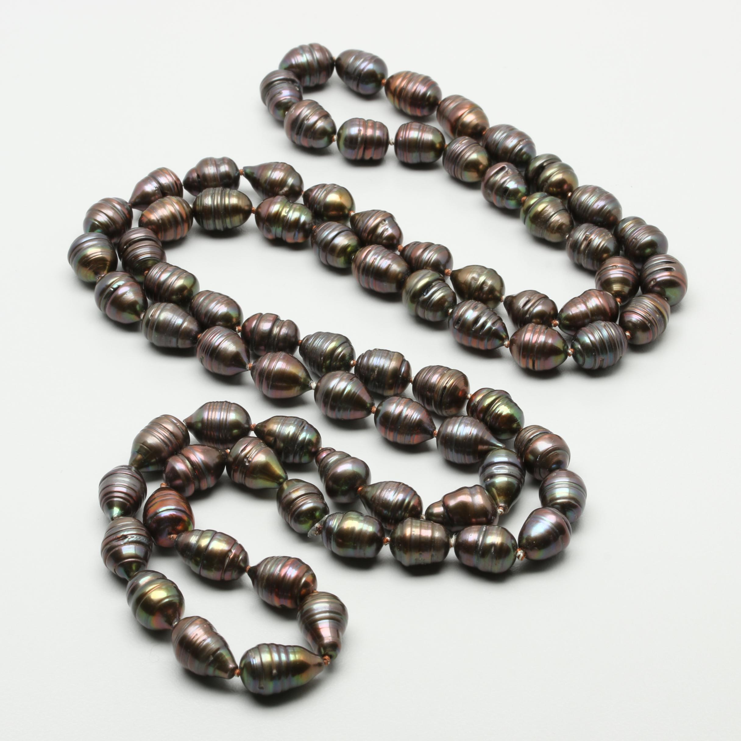 Beaded Cultured Pearl Continuous Necklace