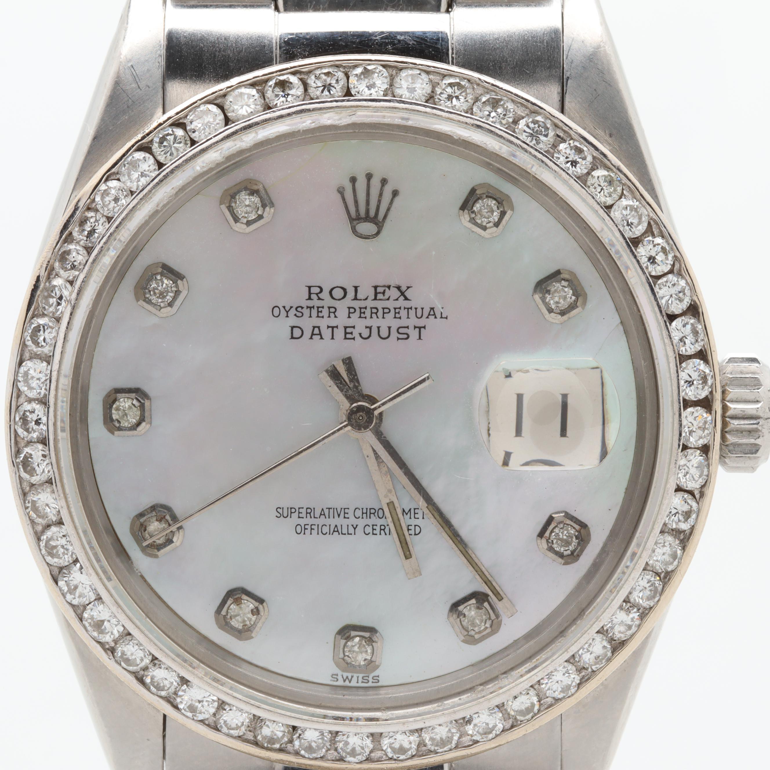 Rolex Datejust Stainless Steel and 1.62 CTW Diamond Watch