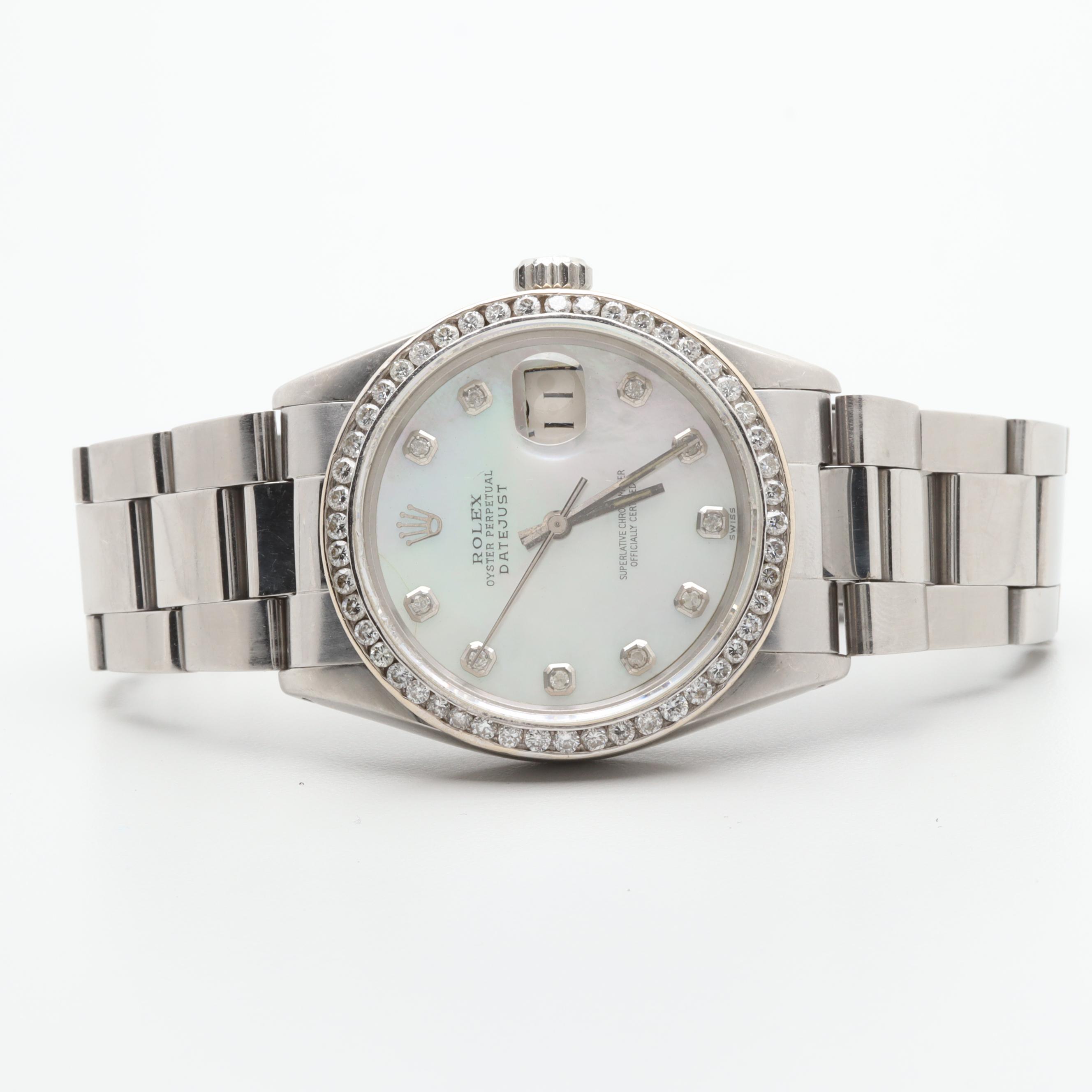 Rolex Datejust Stainless Steel and 1.62 CTW Diamond Watch