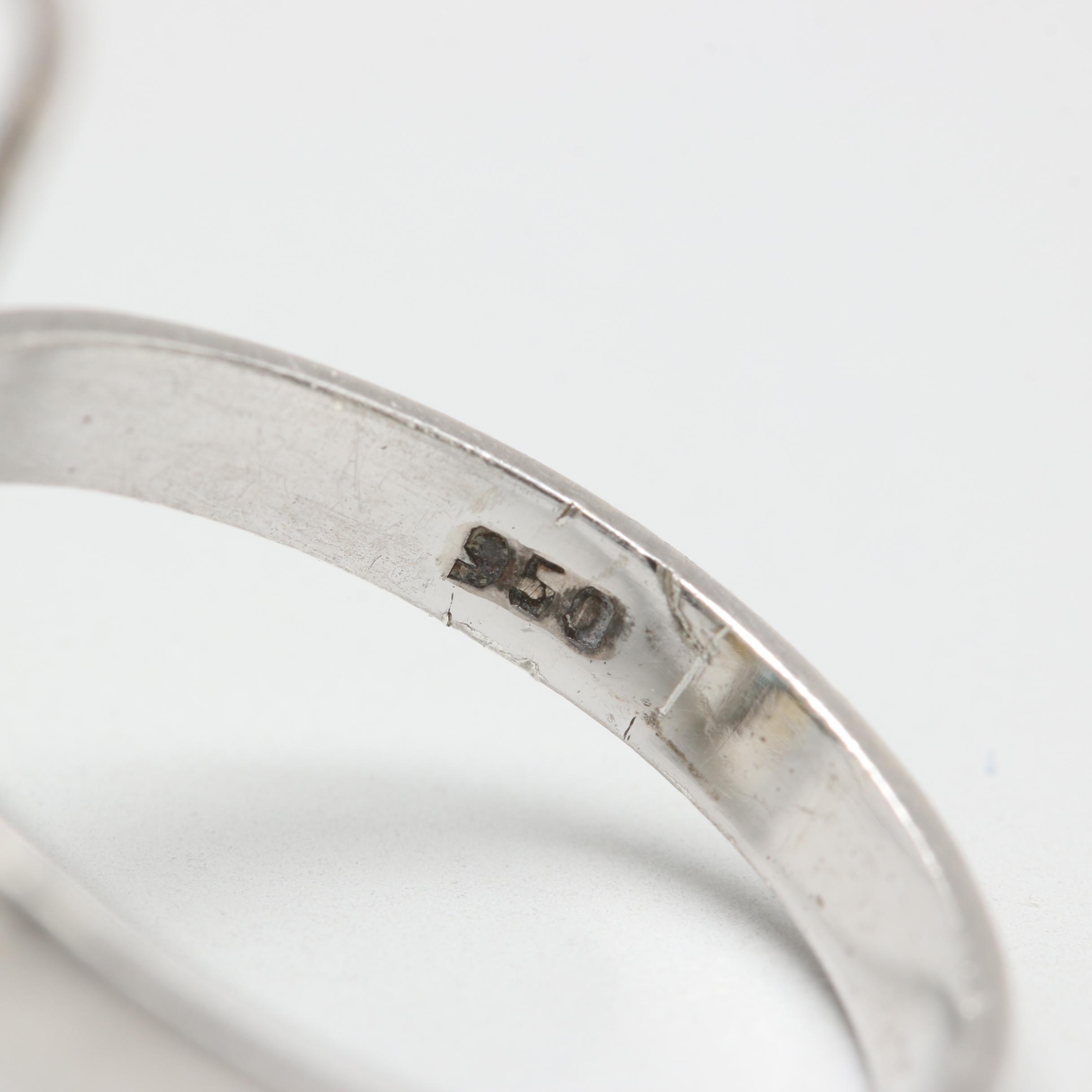 950 Silver and Sterling Silver Rings Including Blue Sapphire and Emerald