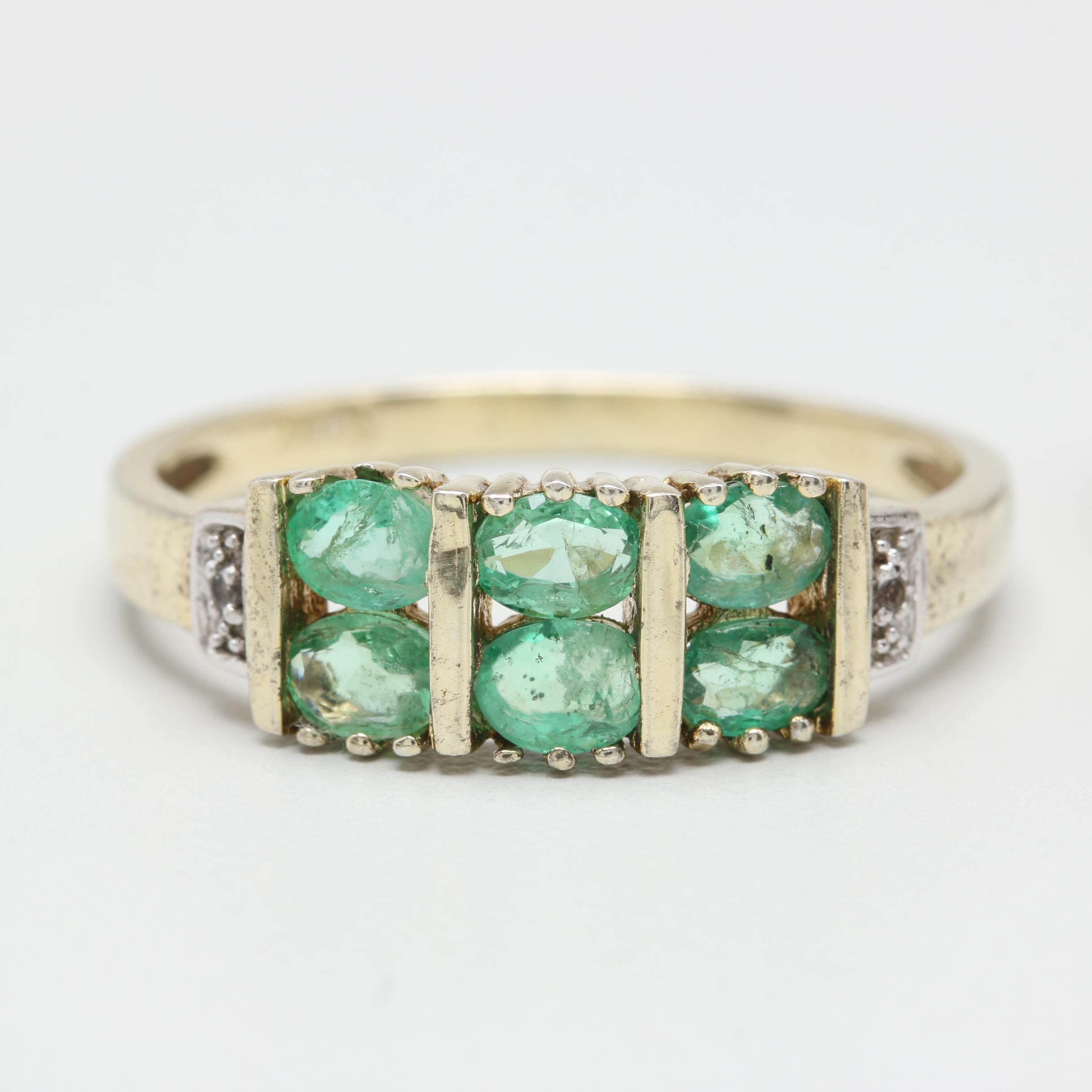 950 Silver and Sterling Silver Rings Including Blue Sapphire and Emerald