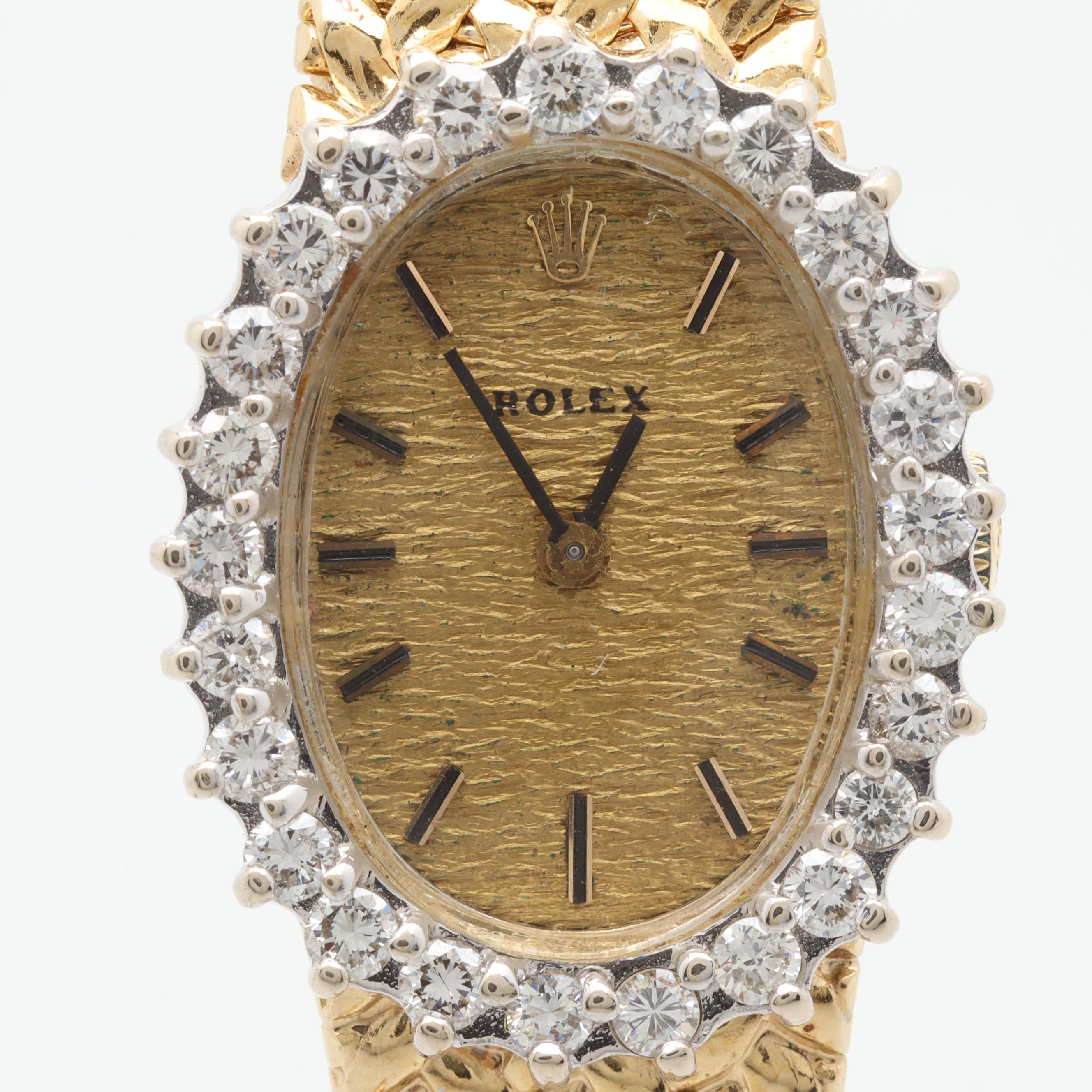 Rolex 14K Yellow Gold 1.00 CTW Diamond Watch