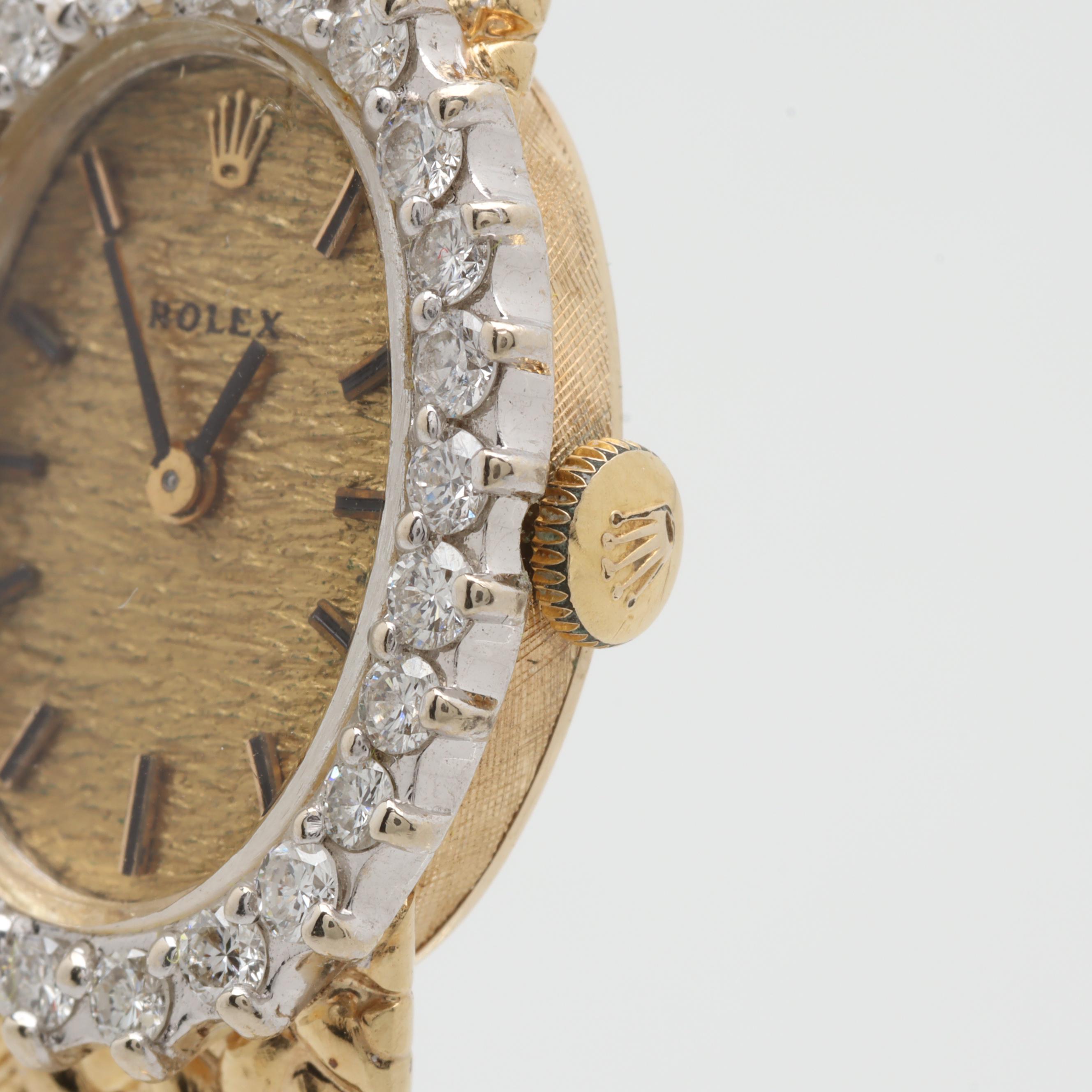 Rolex 14K Yellow Gold 1.00 CTW Diamond Watch