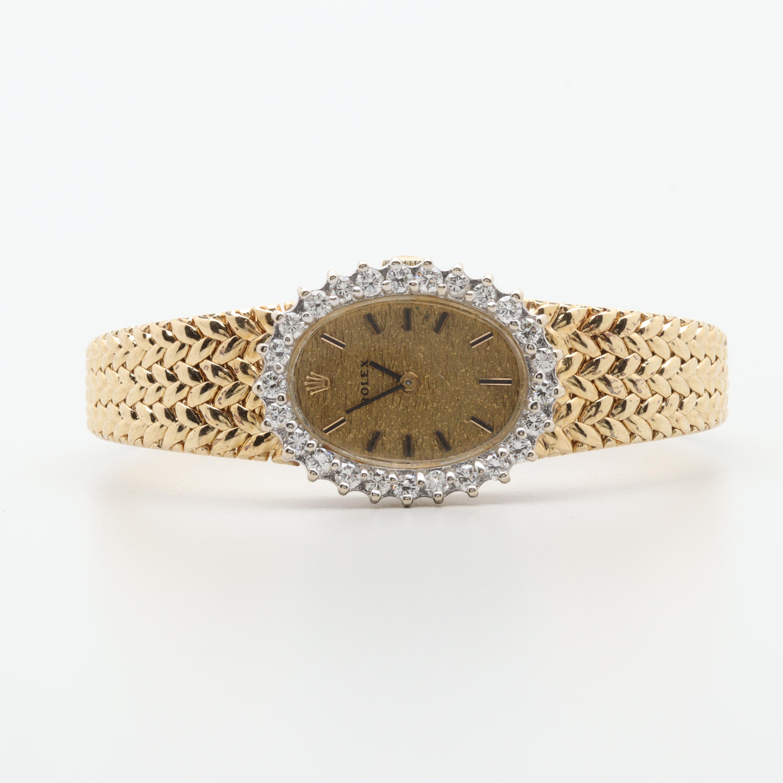 Rolex 14K Yellow Gold 1.00 CTW Diamond Watch