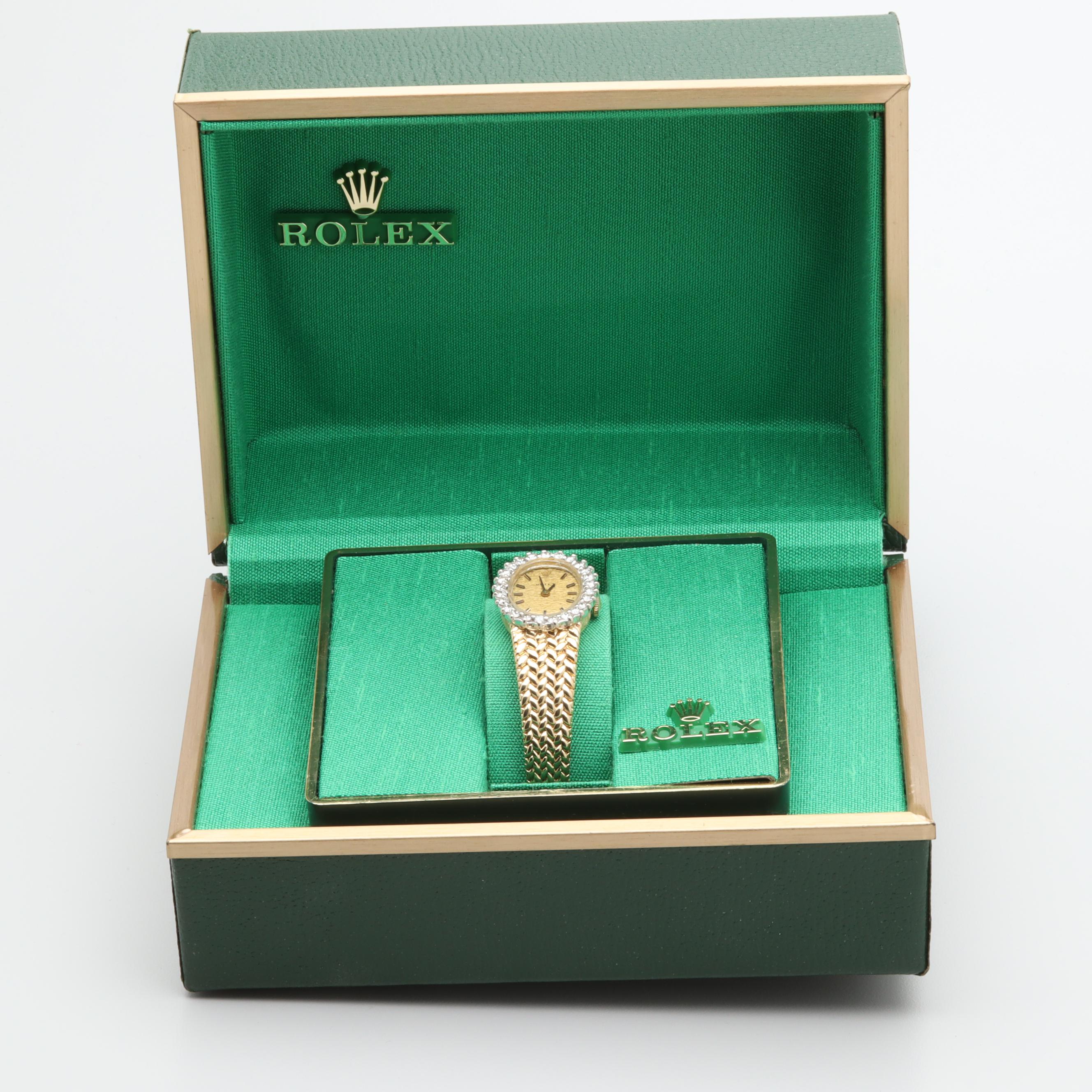 Rolex 14K Yellow Gold 1.00 CTW Diamond Watch