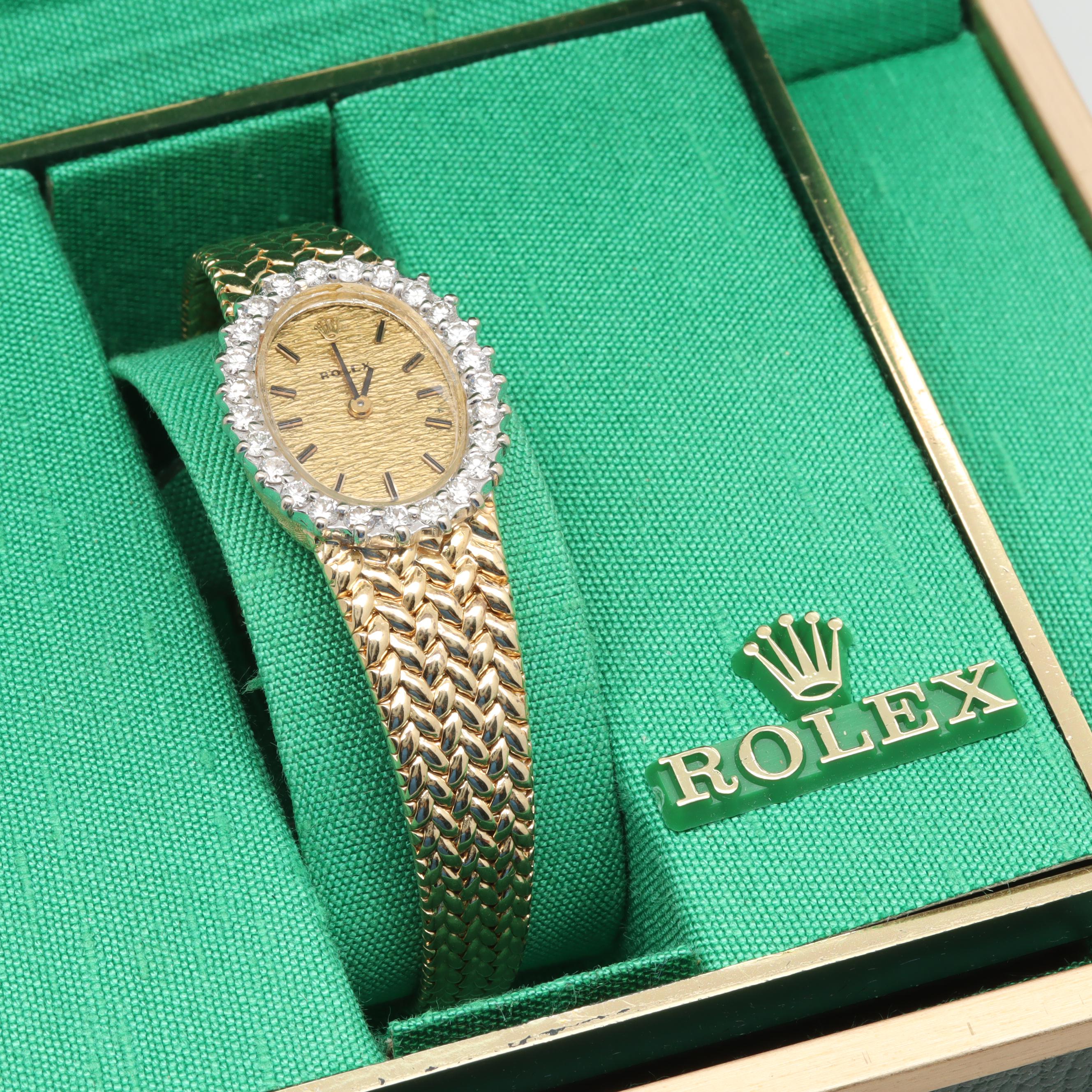 Rolex 14K Yellow Gold 1.00 CTW Diamond Watch