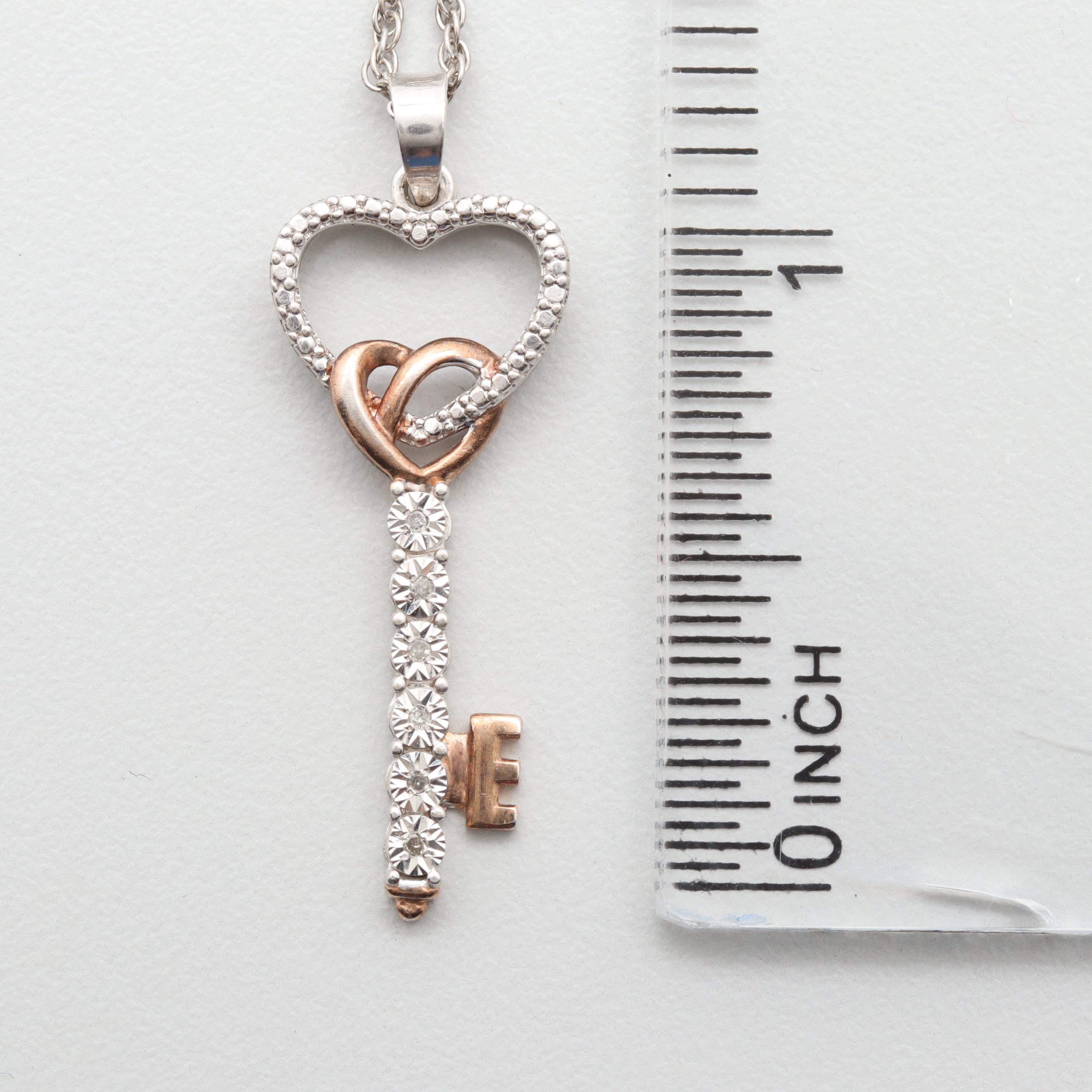 Sterling Silver Necklaces Including Diamonds and Pandora