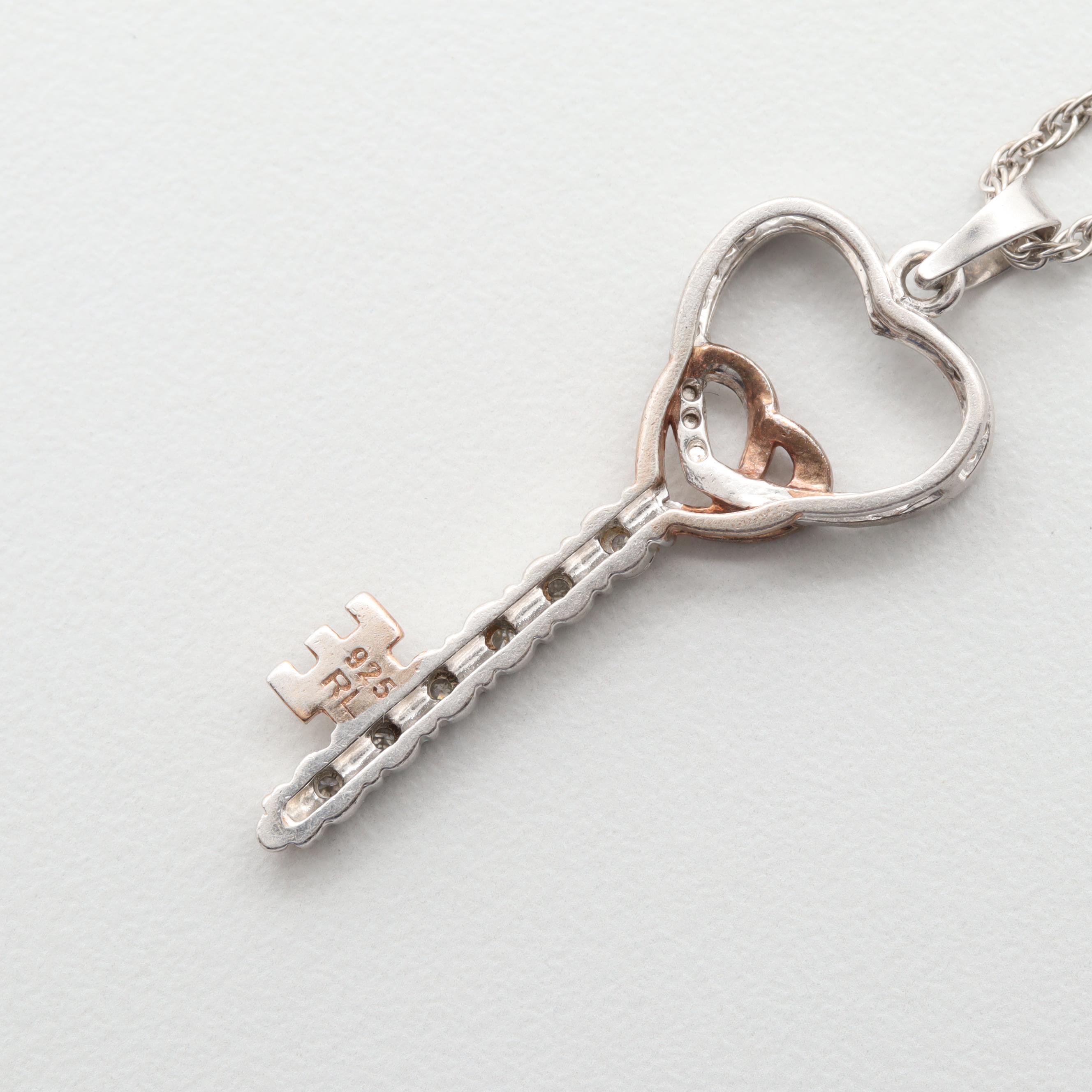 Sterling Silver Necklaces Including Diamonds and Pandora