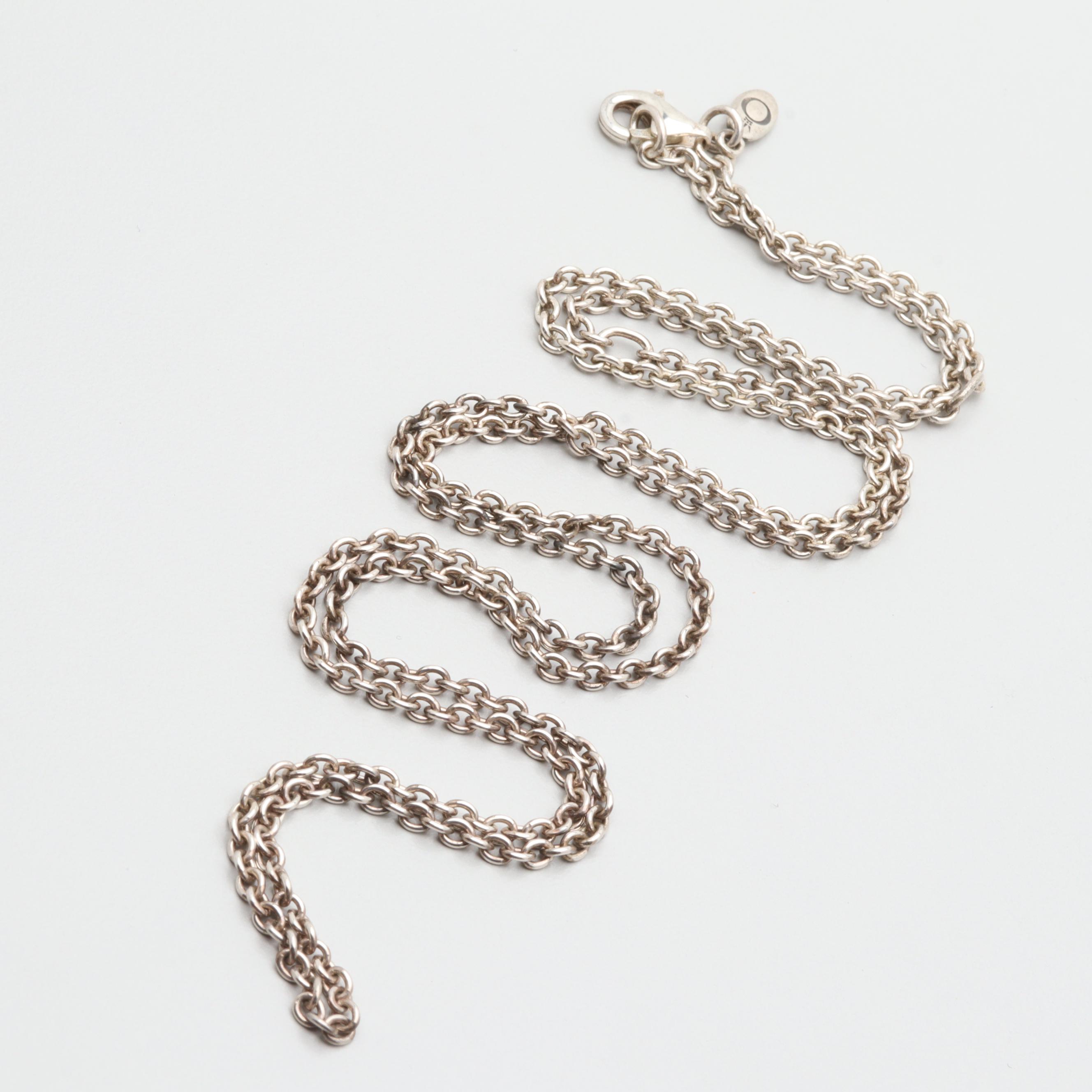 Sterling Silver Necklaces Including Diamonds and Pandora