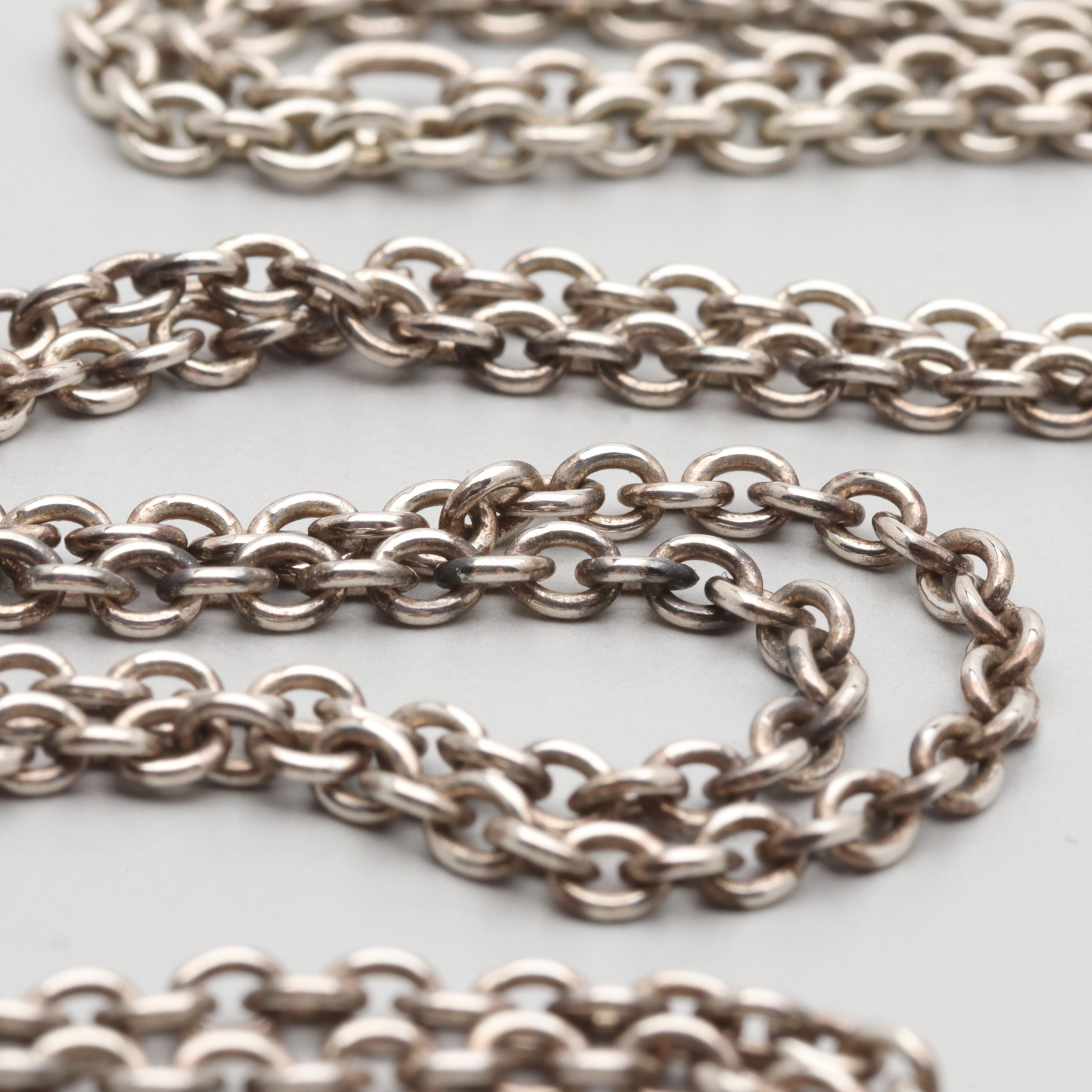 Sterling Silver Necklaces Including Diamonds and Pandora