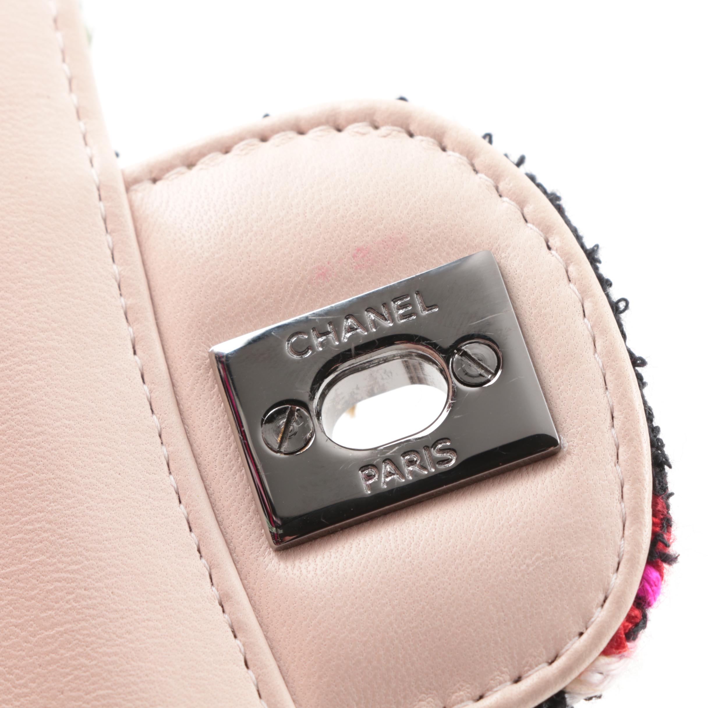 Chanel Black Tweed Medium Double Flap Handbag