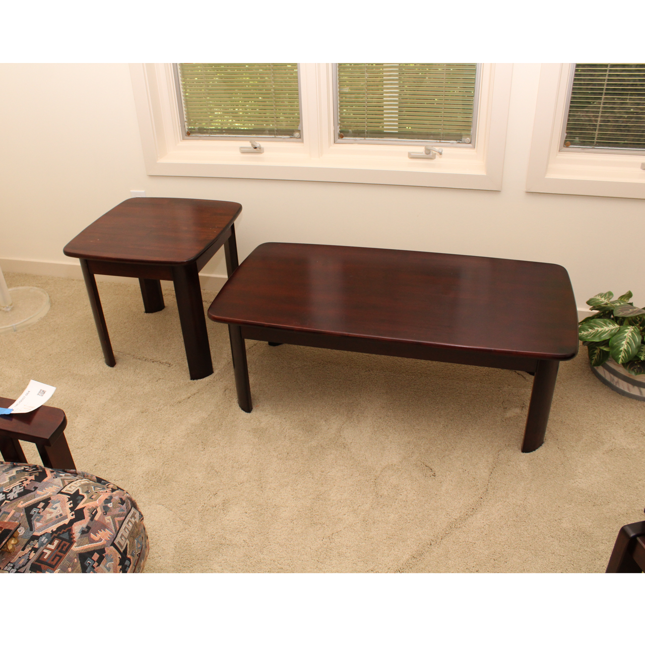 Mahogany Coffee Table and Side Table