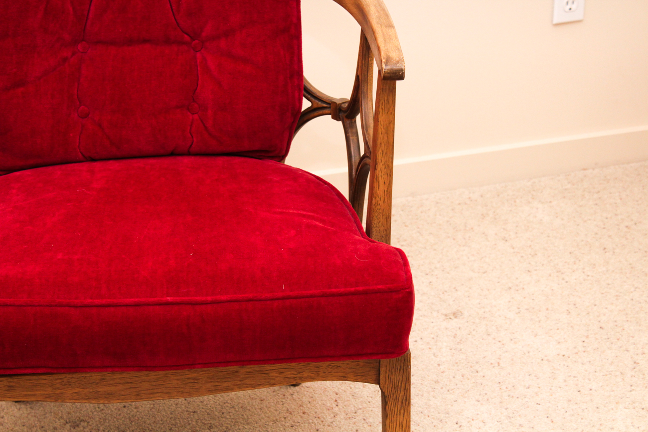 Vintage Tub Back Chairs and Rattan Accent Table