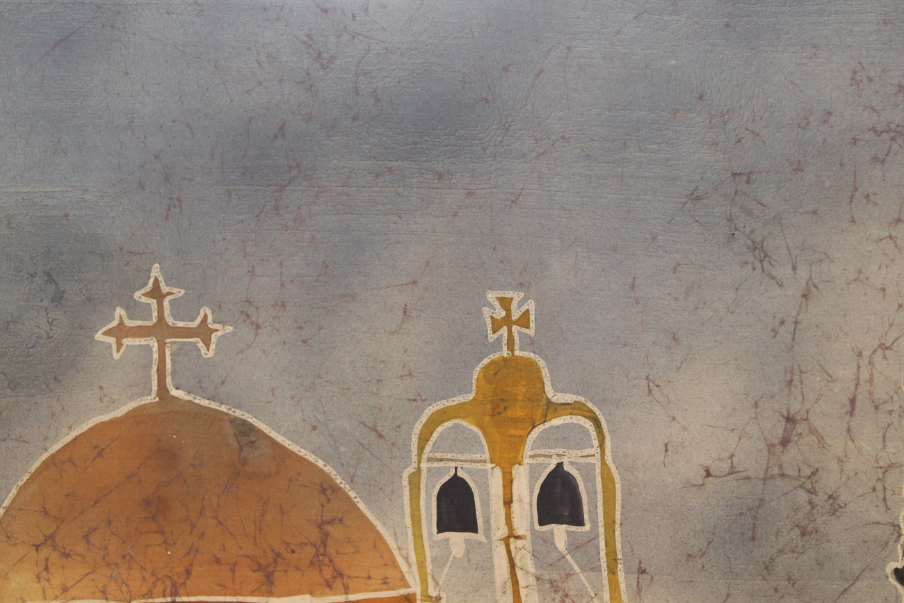 Framed and Signed Batik Painting on Silk