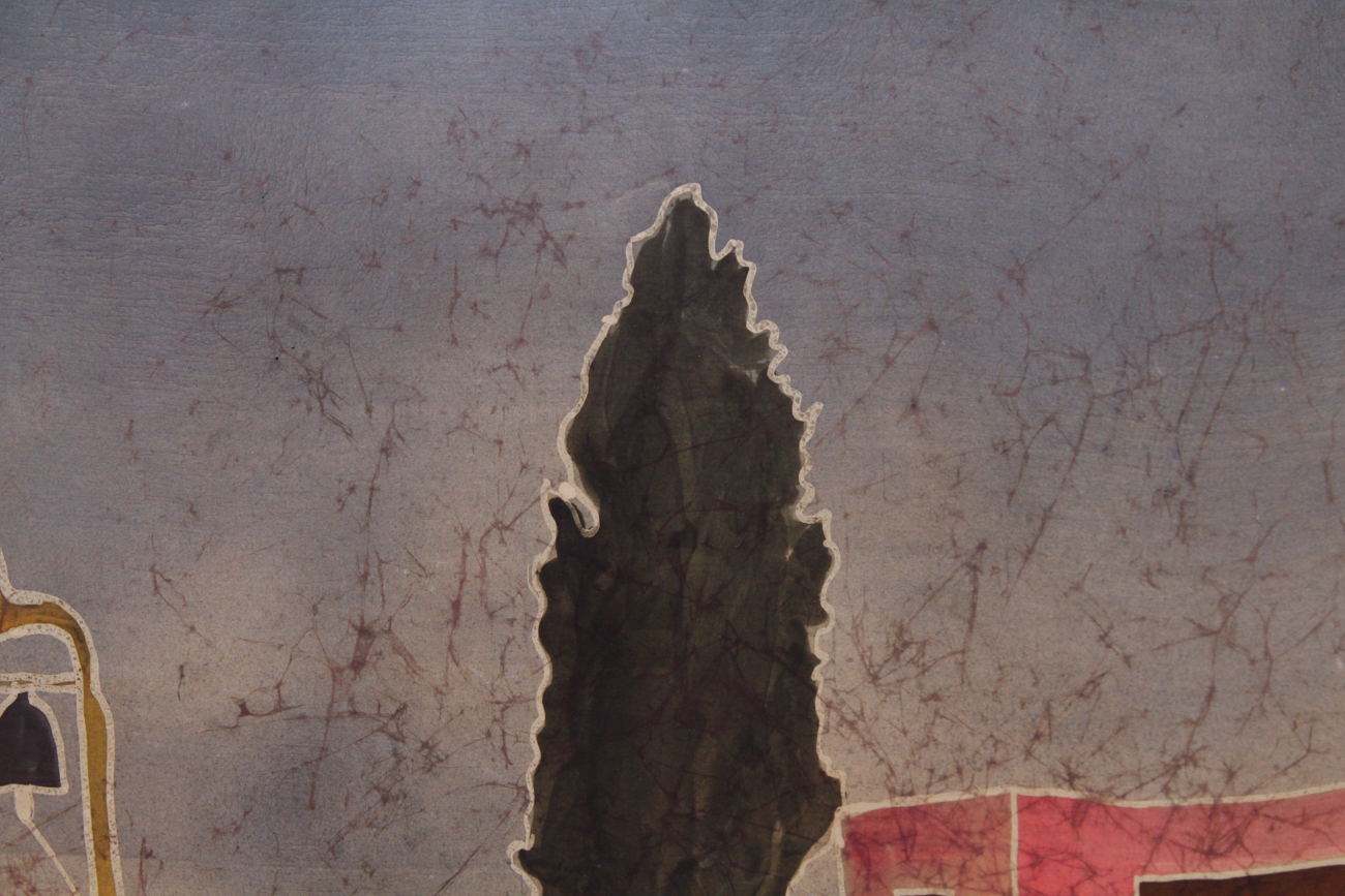 Framed and Signed Batik Painting on Silk