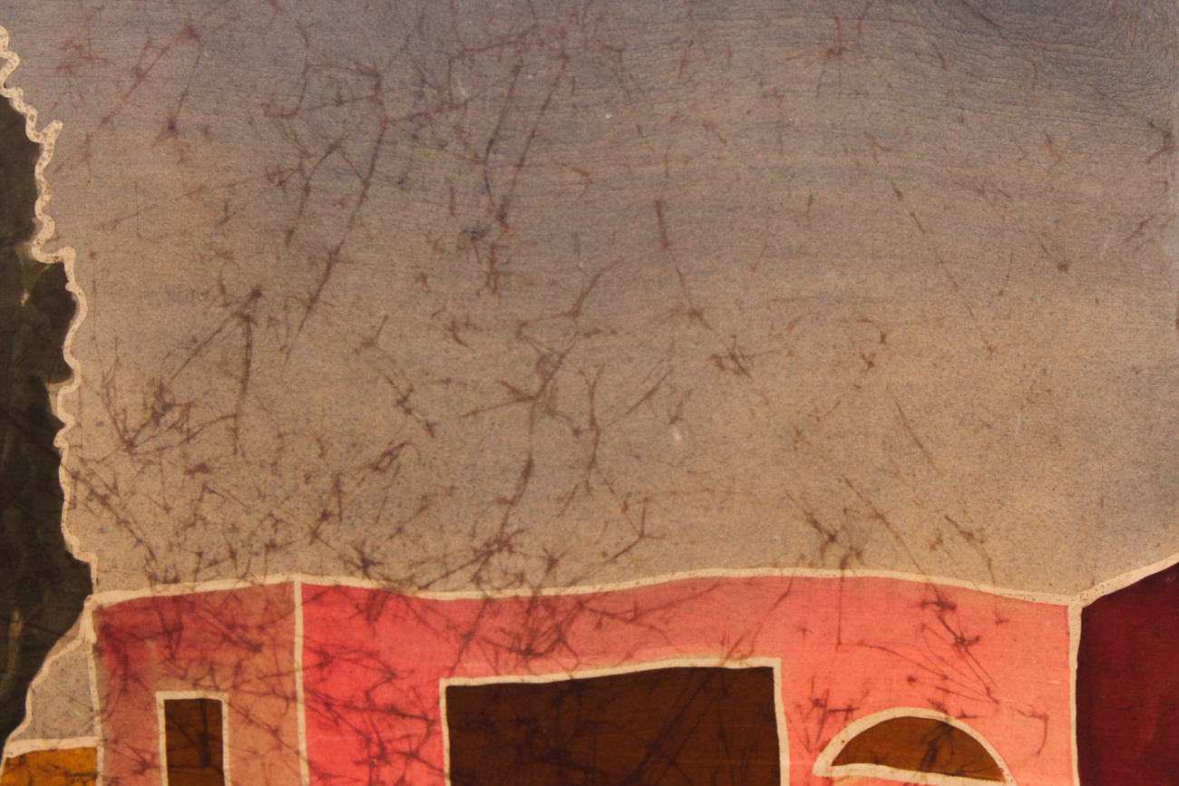 Framed and Signed Batik Painting on Silk