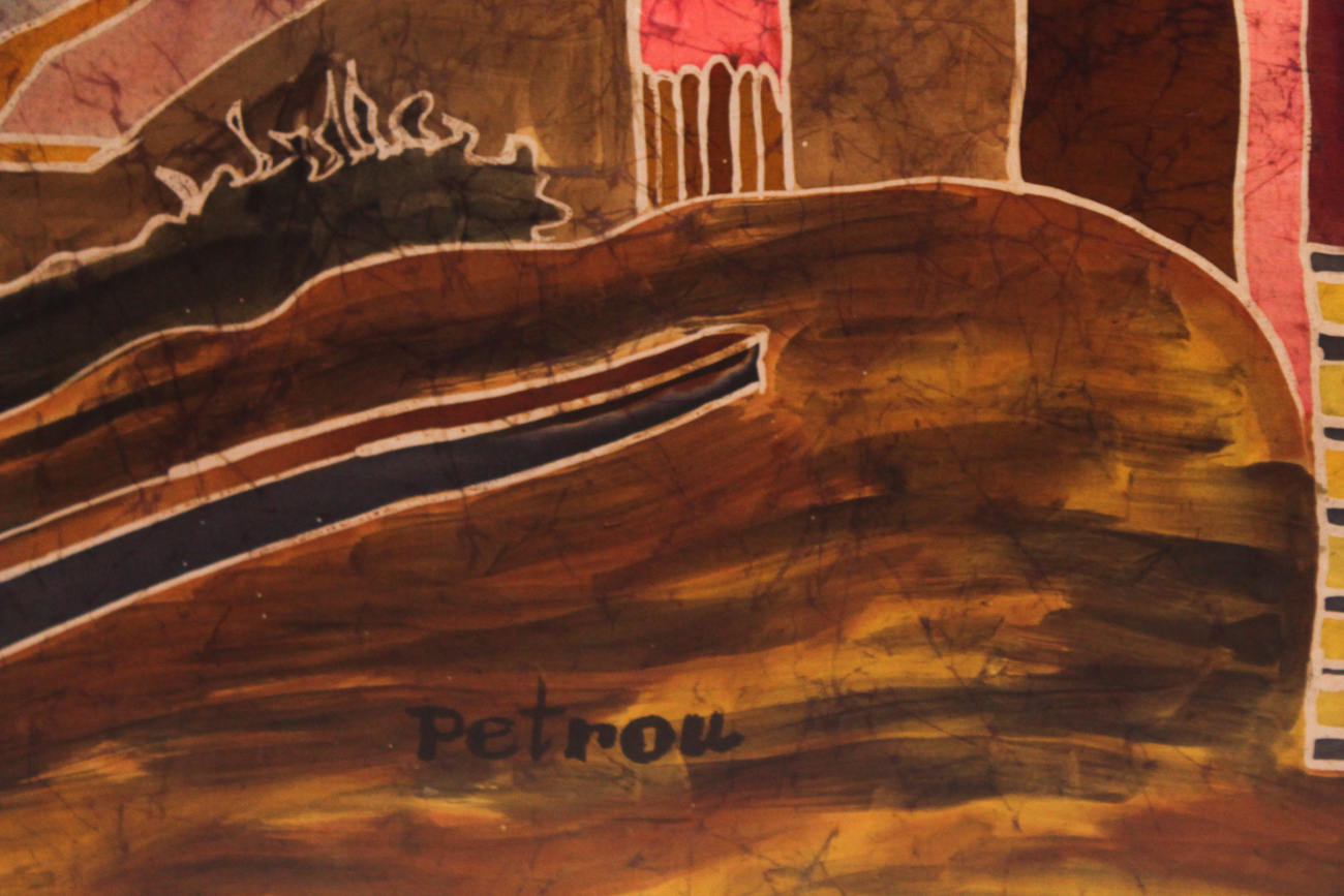 Framed and Signed Batik Painting on Silk