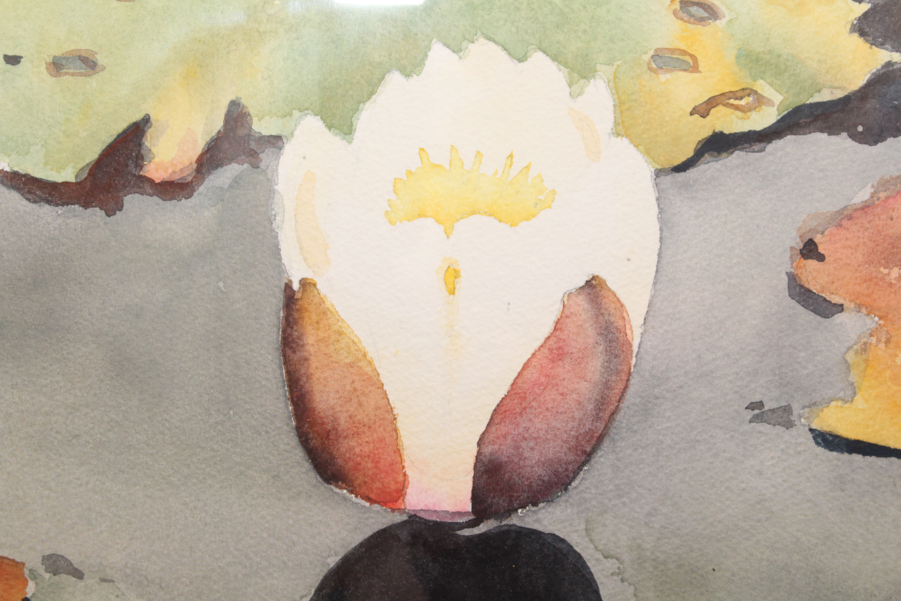 Original Tracy Reid Watercolor on Paper of Water Lilies