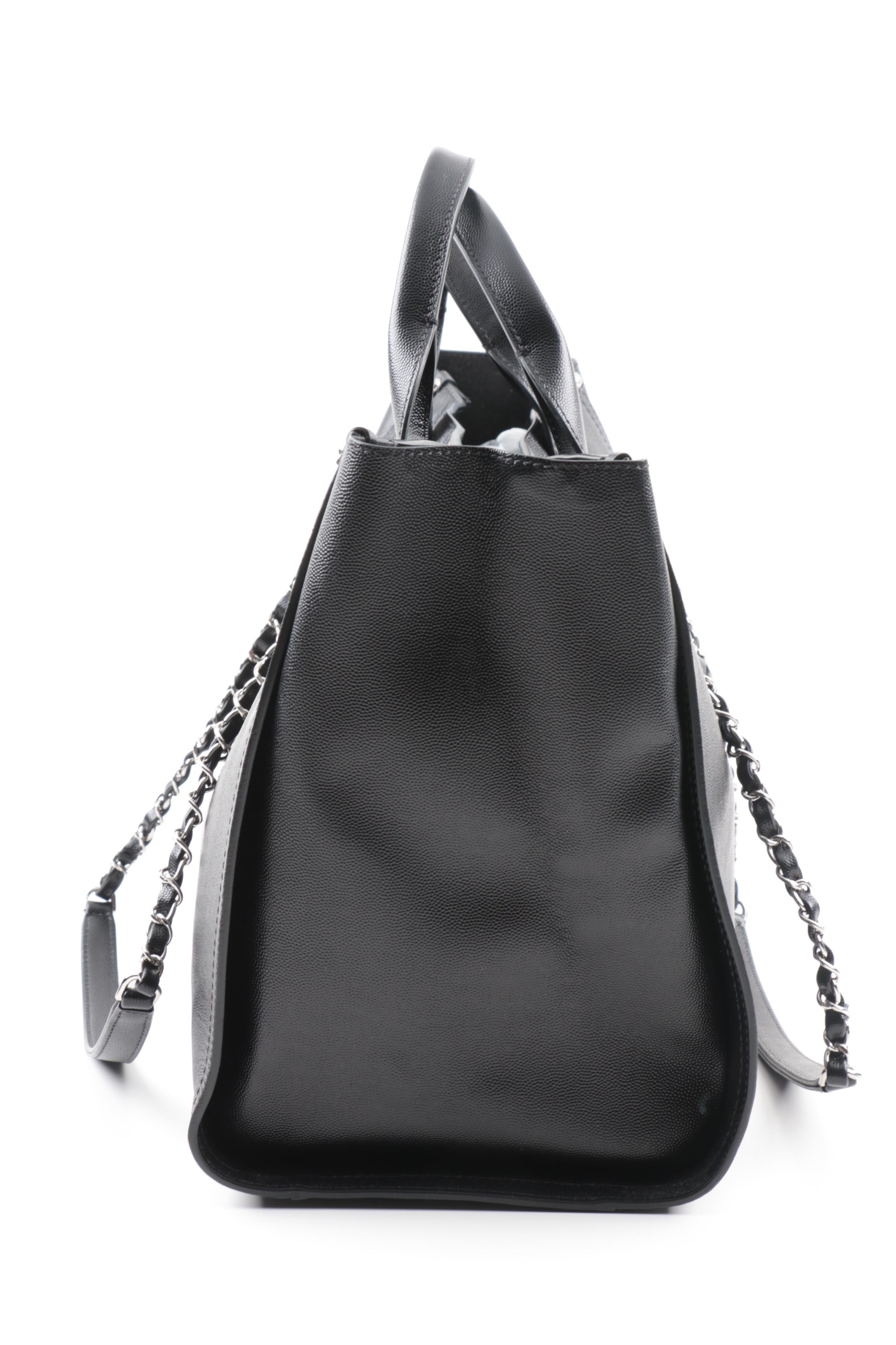 Chanel Studded Black Calfskin Deauville Medium Shopping Tote, Spring 2018
