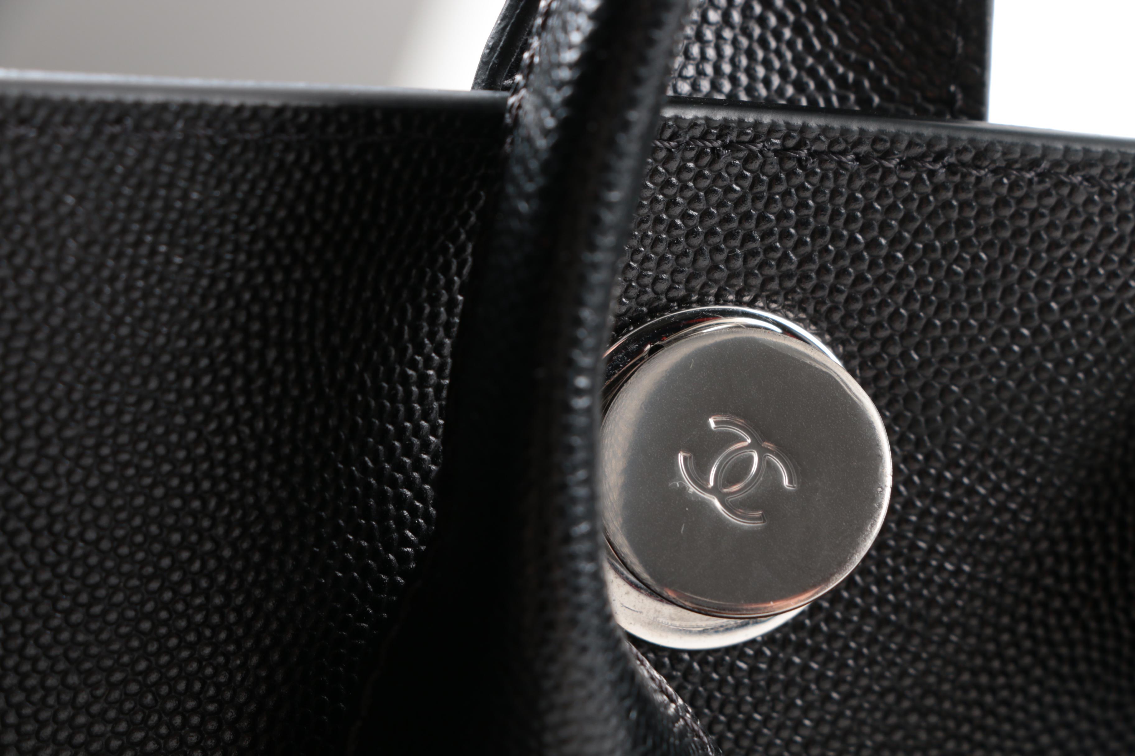 Chanel Studded Black Calfskin Deauville Medium Shopping Tote, Spring 2018