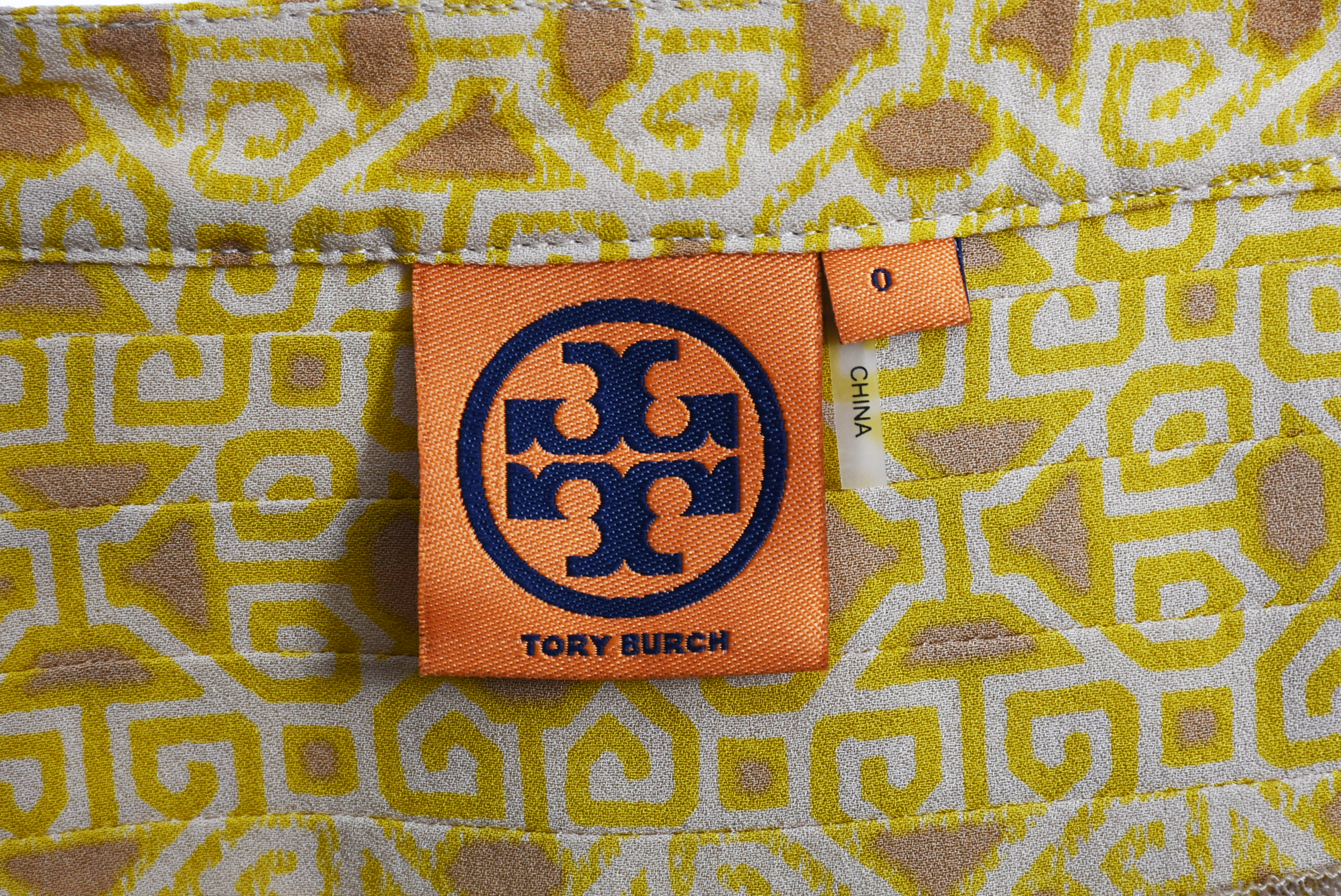 Tory Burch Silk Blouse with Full Pleated Sleeves