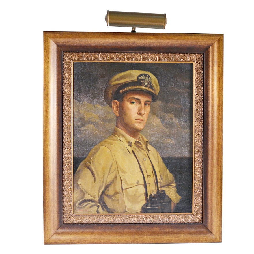 Edmond J. Fitzgerald Oil Painting Self Portrait as a Naval Officer