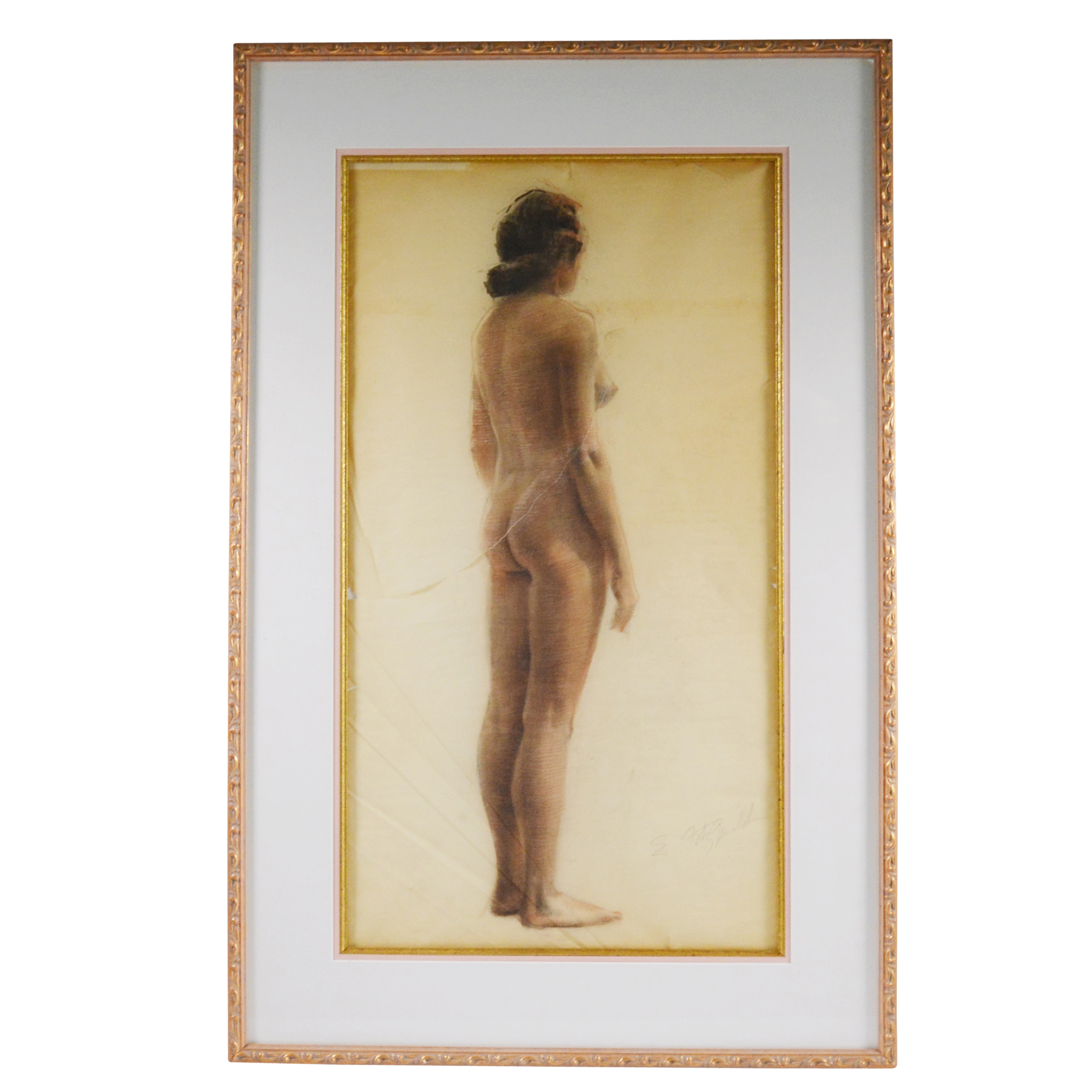 Edmond J. Fitzgerald Original Pencil Drawing of Nude