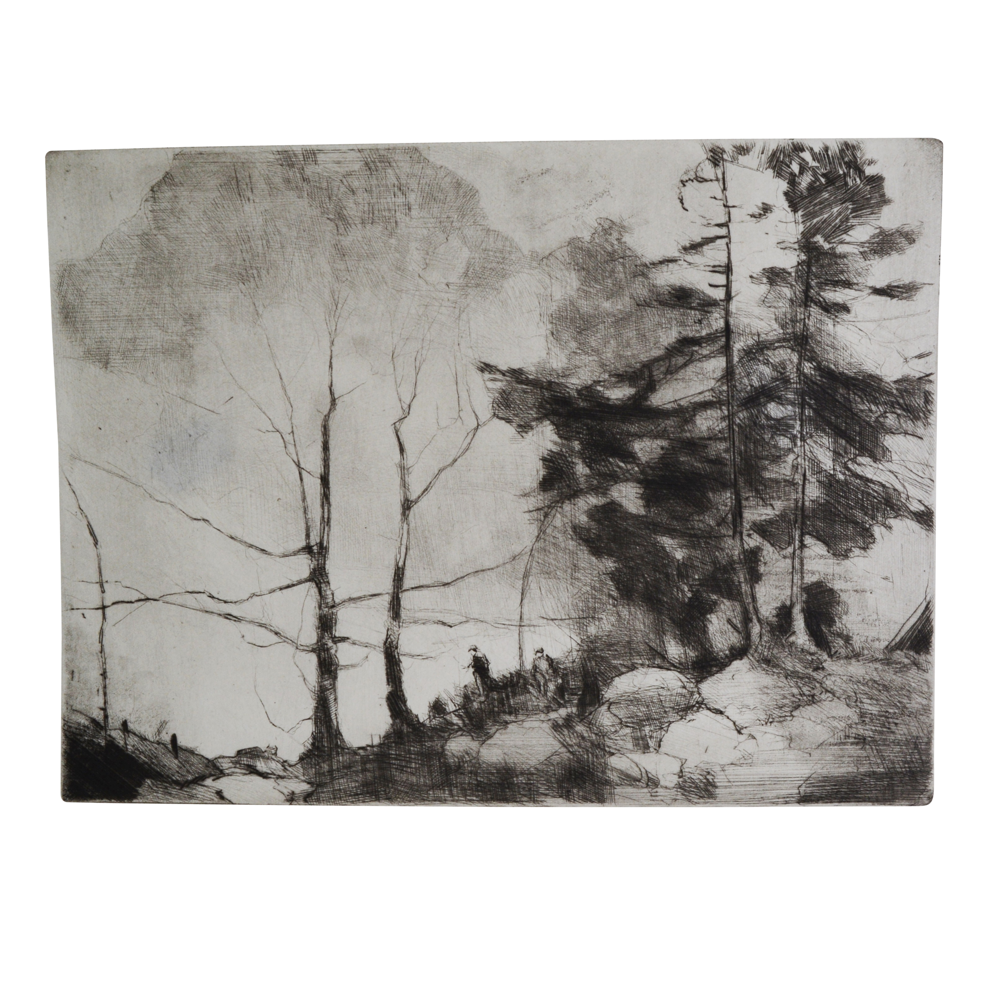 Chauncey Foster Ryder Etching "Autumn Holiday"