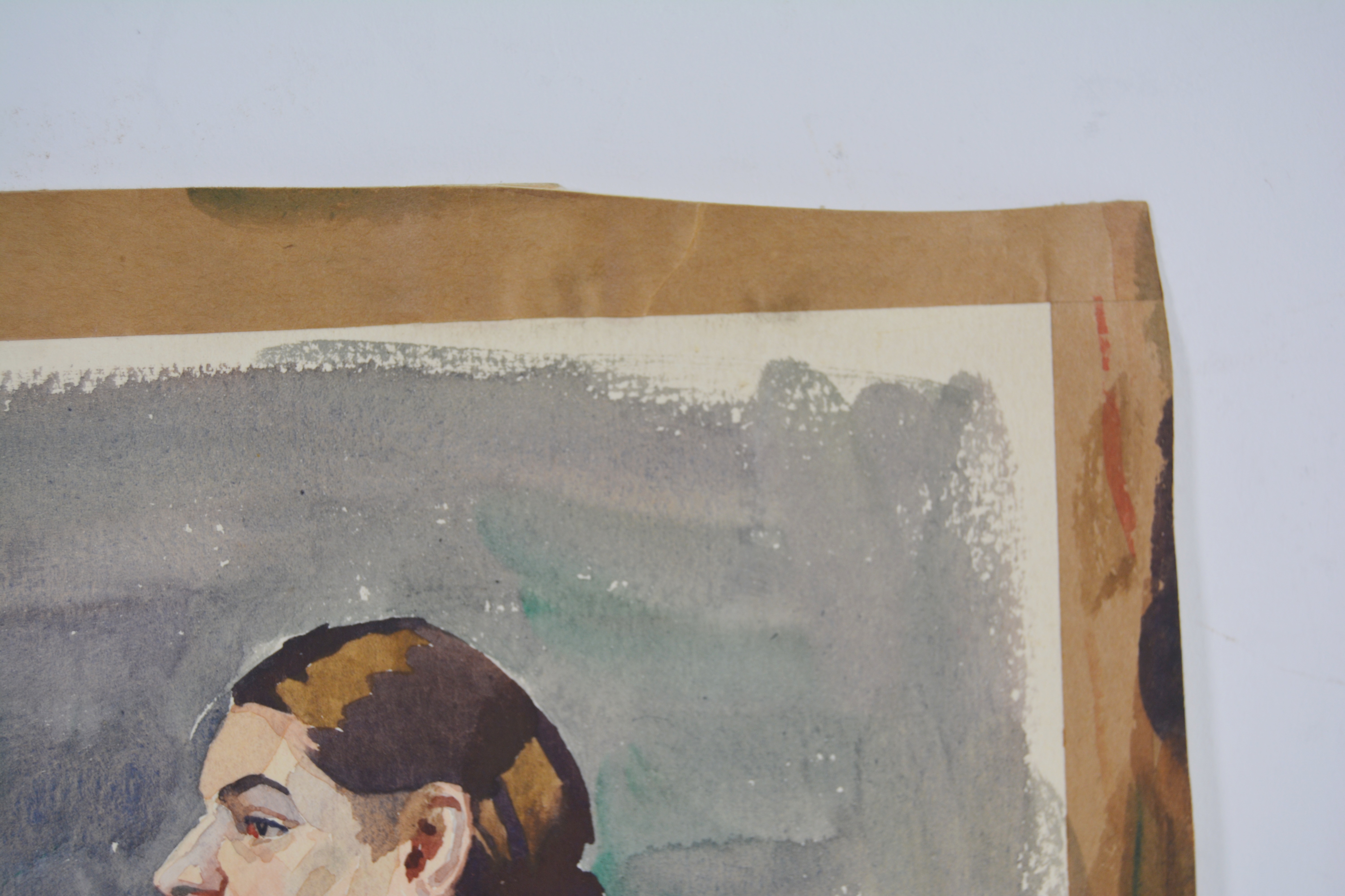 Edmond J. Fitzgerald Original Watercolor Seated Nude Woman