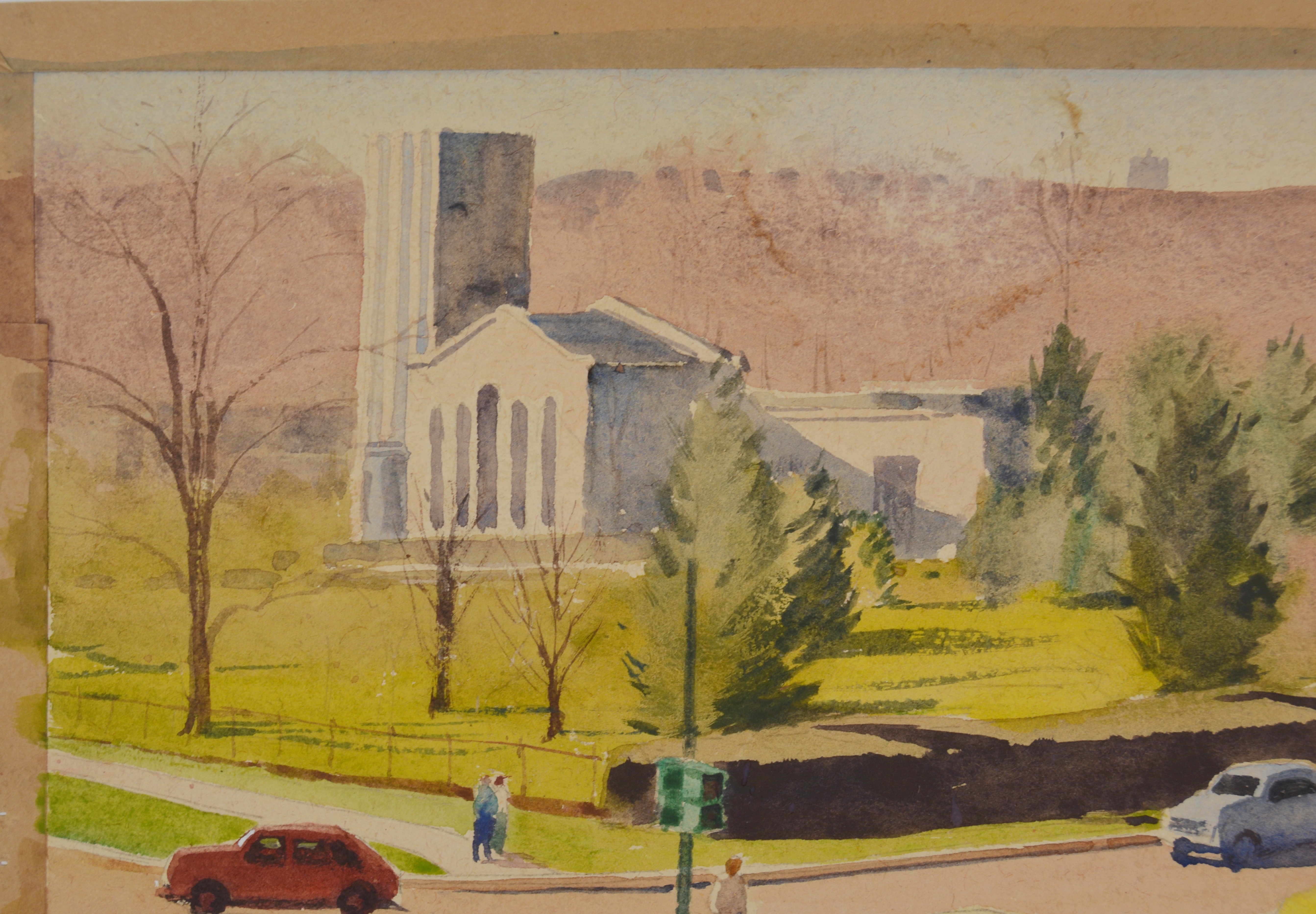 Edmond J. Fitzgerald Original Watercolor "Spring Grove At Winton"