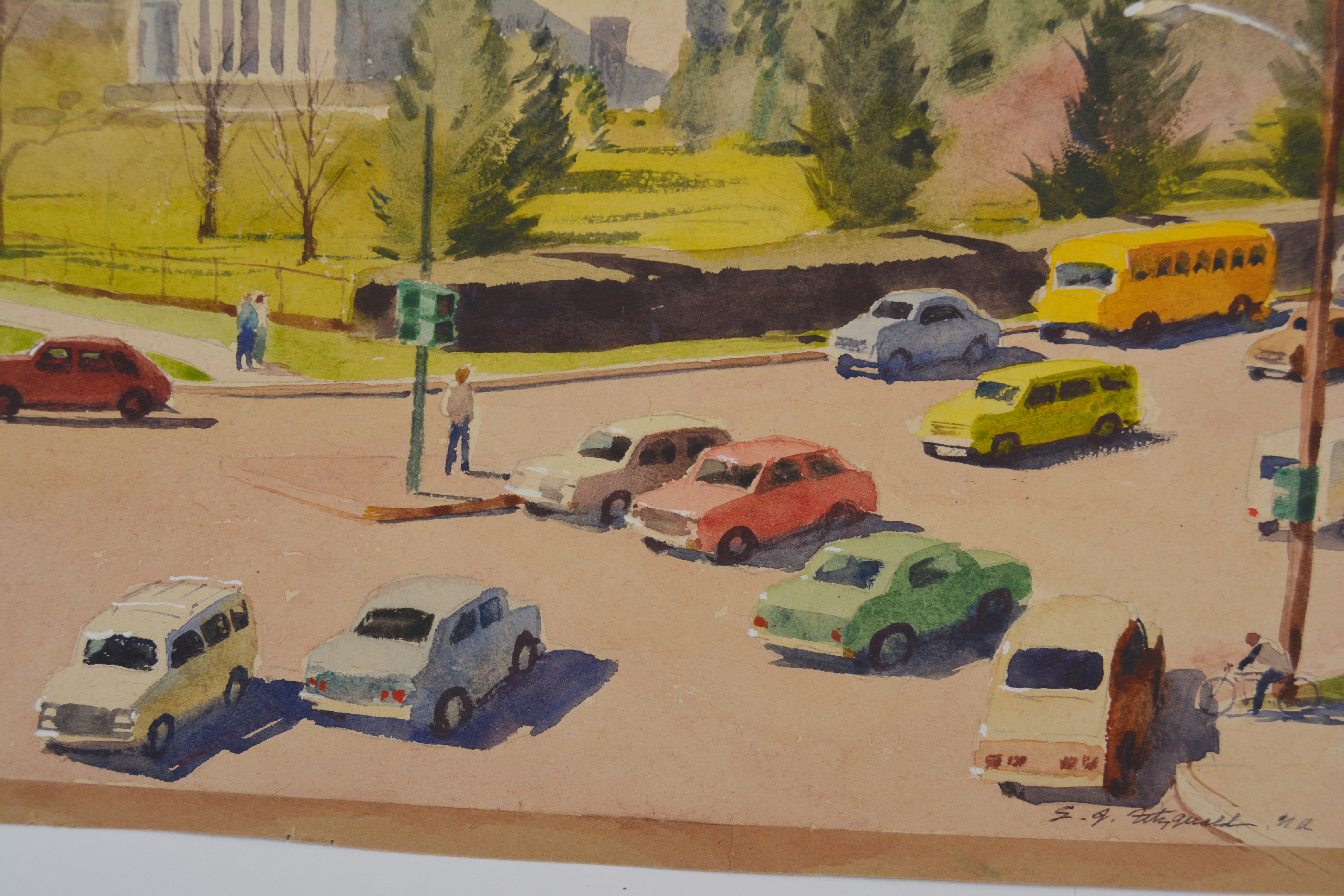 Edmond J. Fitzgerald Original Watercolor "Spring Grove At Winton"