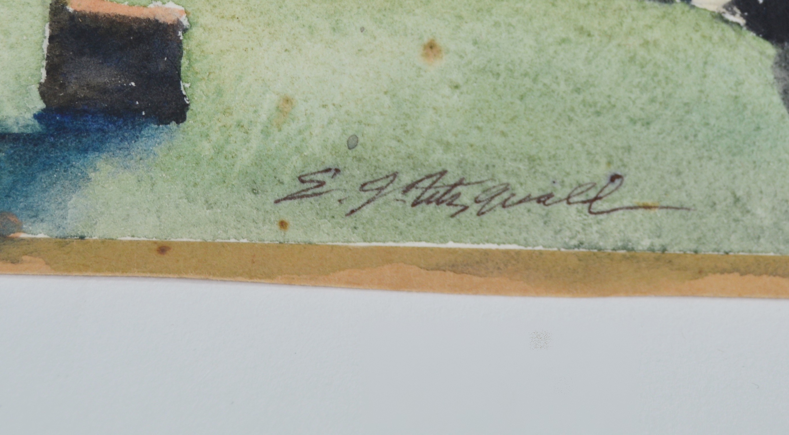 Edmond J. Fitzgerald Original Watercolor "Lake Union Seattle"