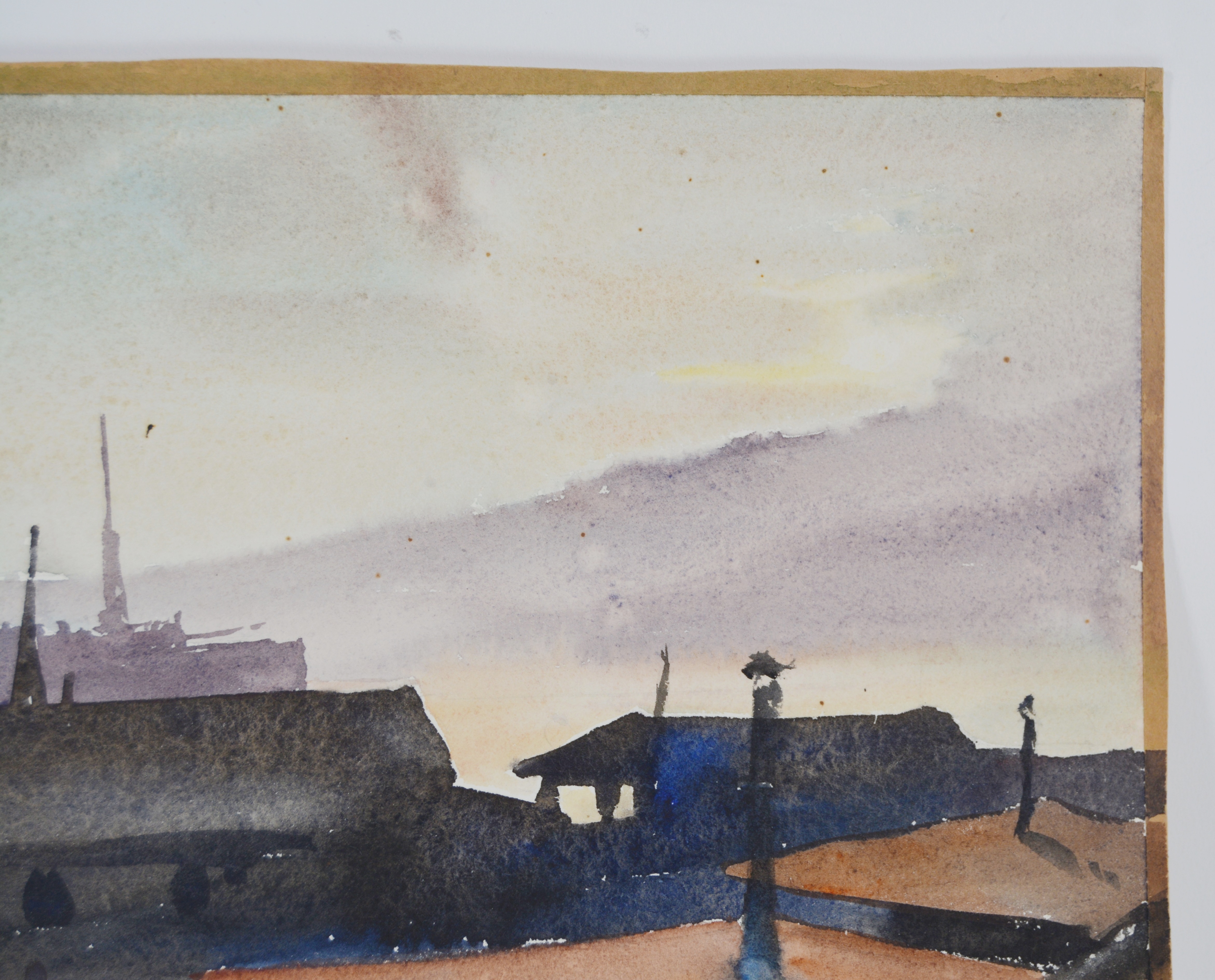 Edmond J. Fitzgerald Original Watercolor "Lake Union Seattle"