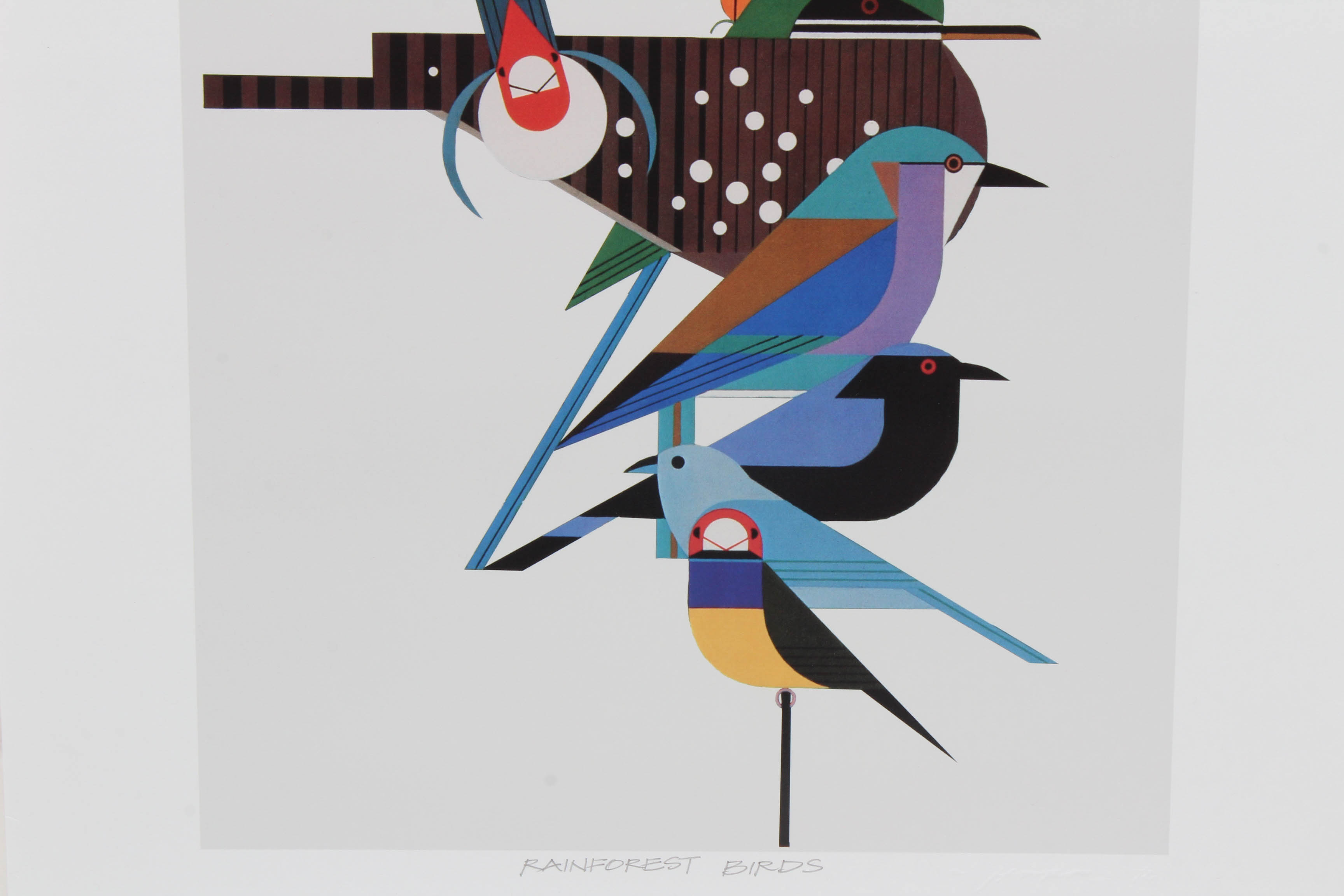 Charley Harper Offset Lithograph "Rainforest Birds"