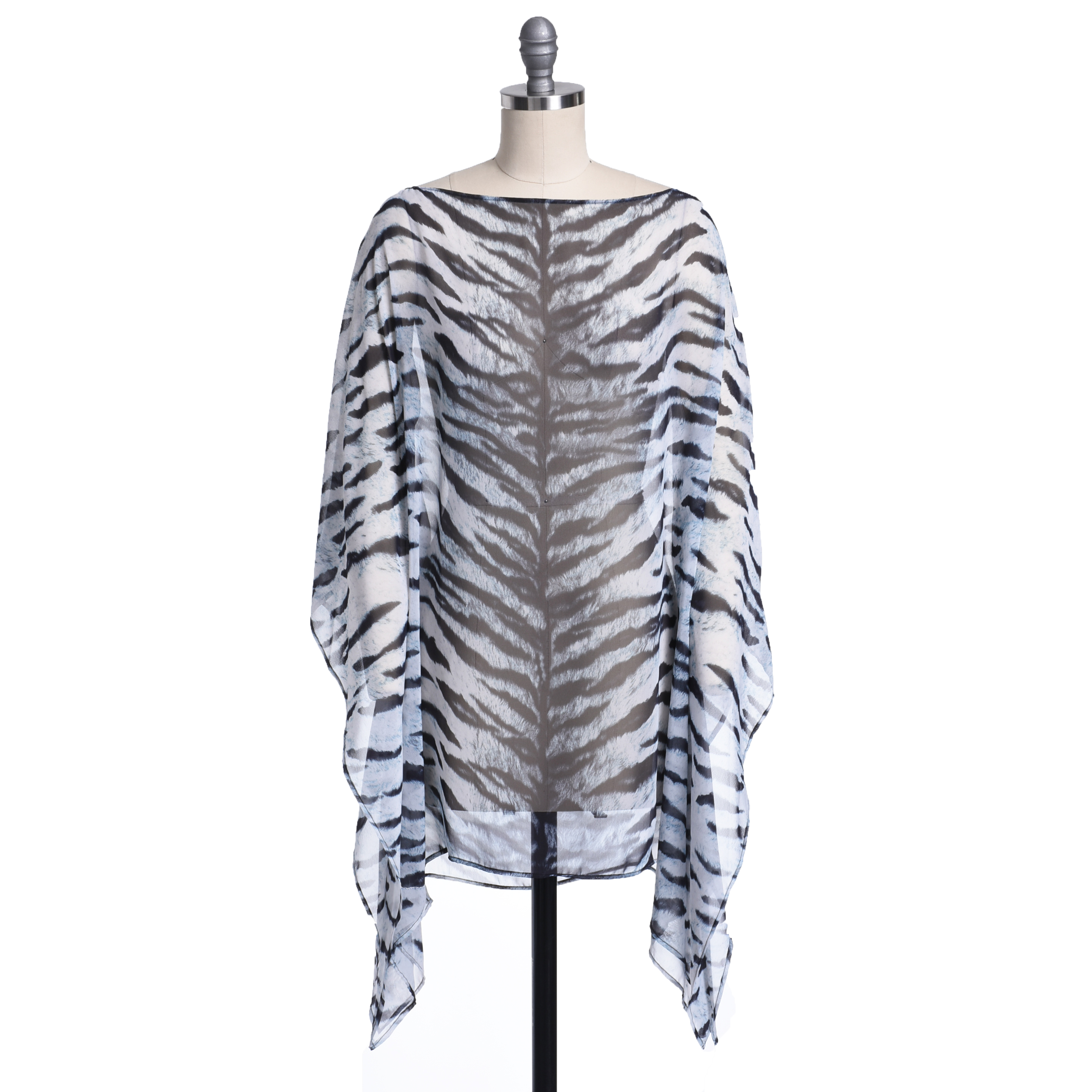 Michael Kors Zebra Print Cover-Up and Pewter Bathing Suit