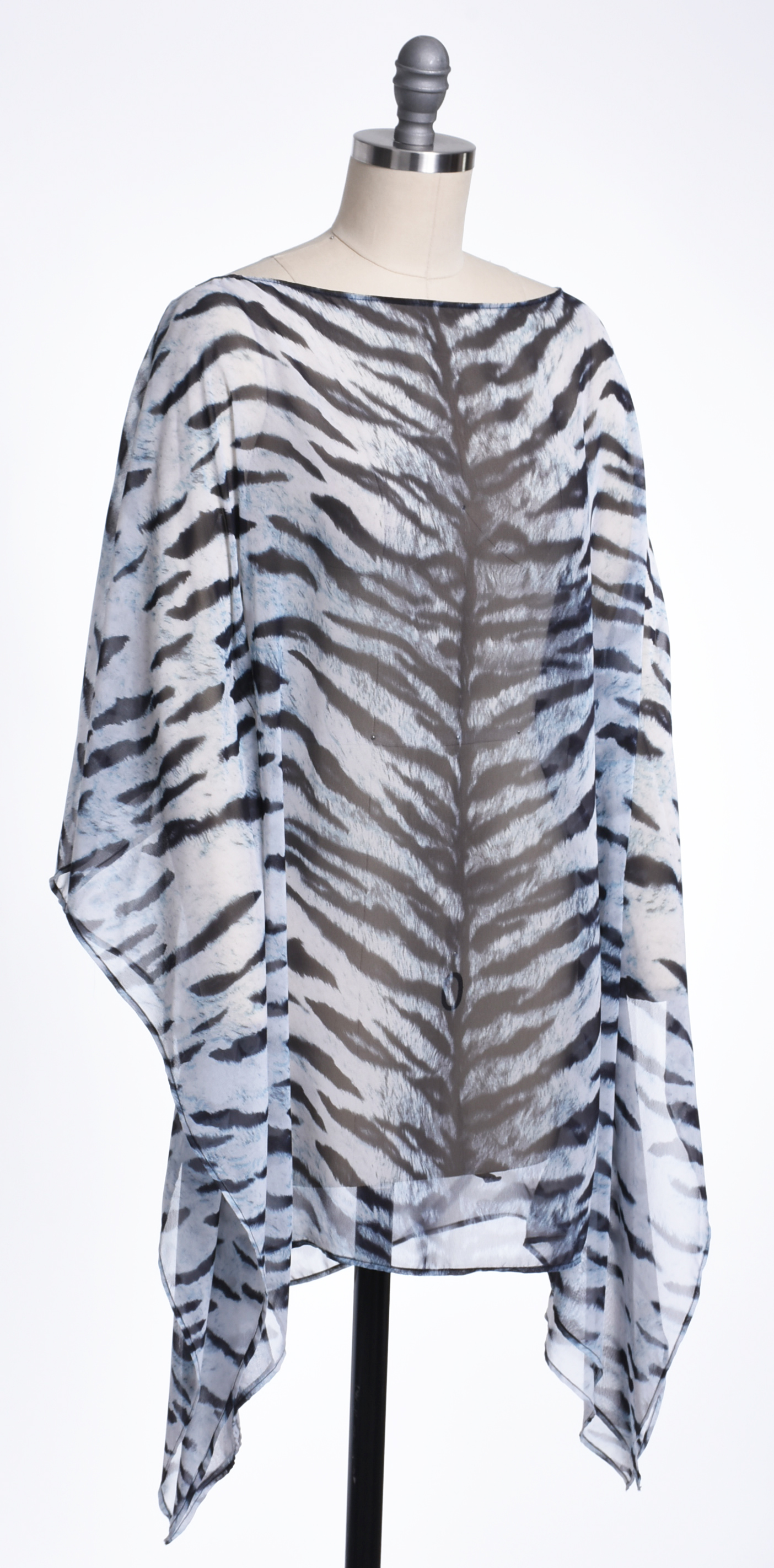 Michael Kors Zebra Print Cover-Up and Pewter Bathing Suit