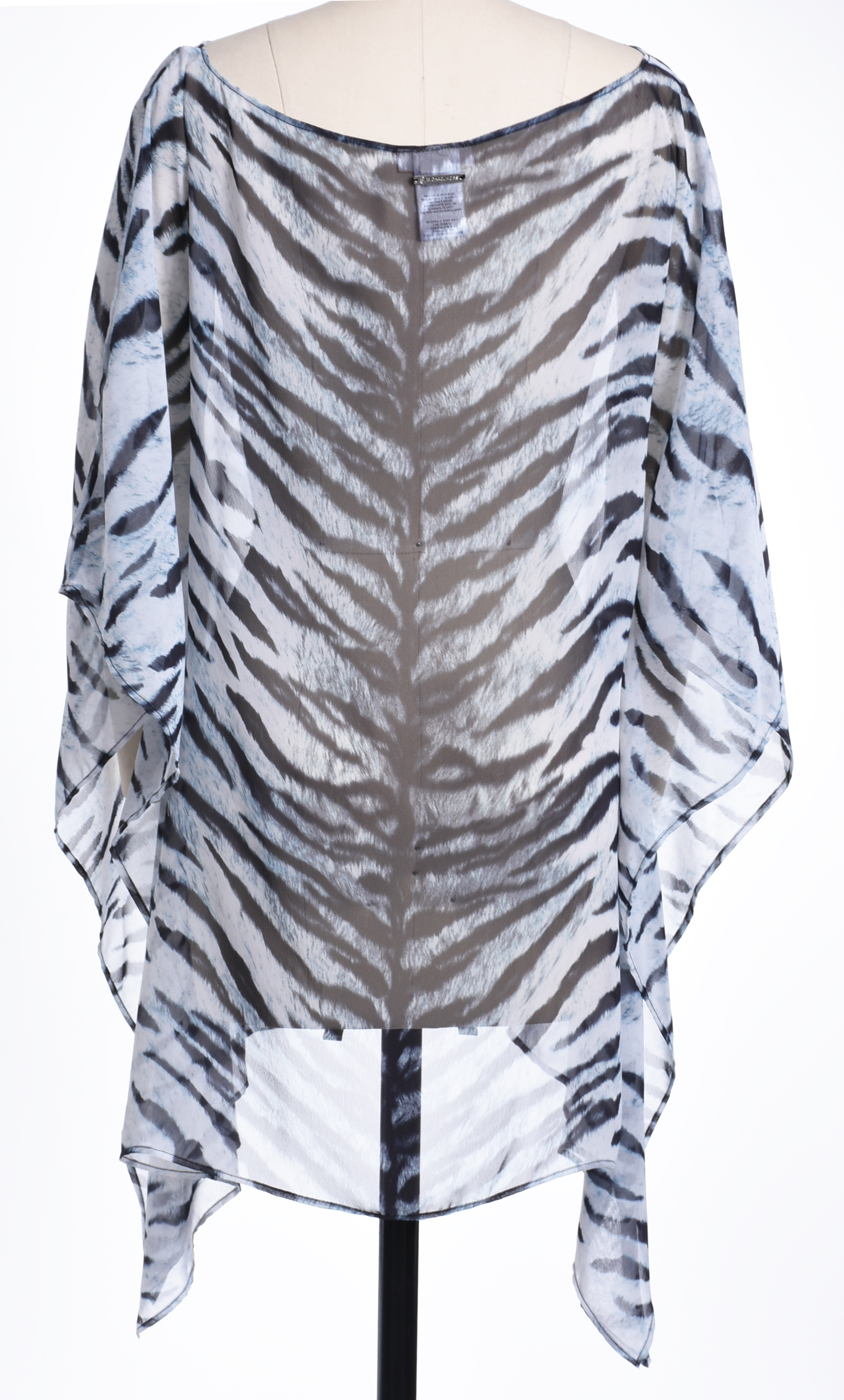 Michael Kors Zebra Print Cover-Up and Pewter Bathing Suit