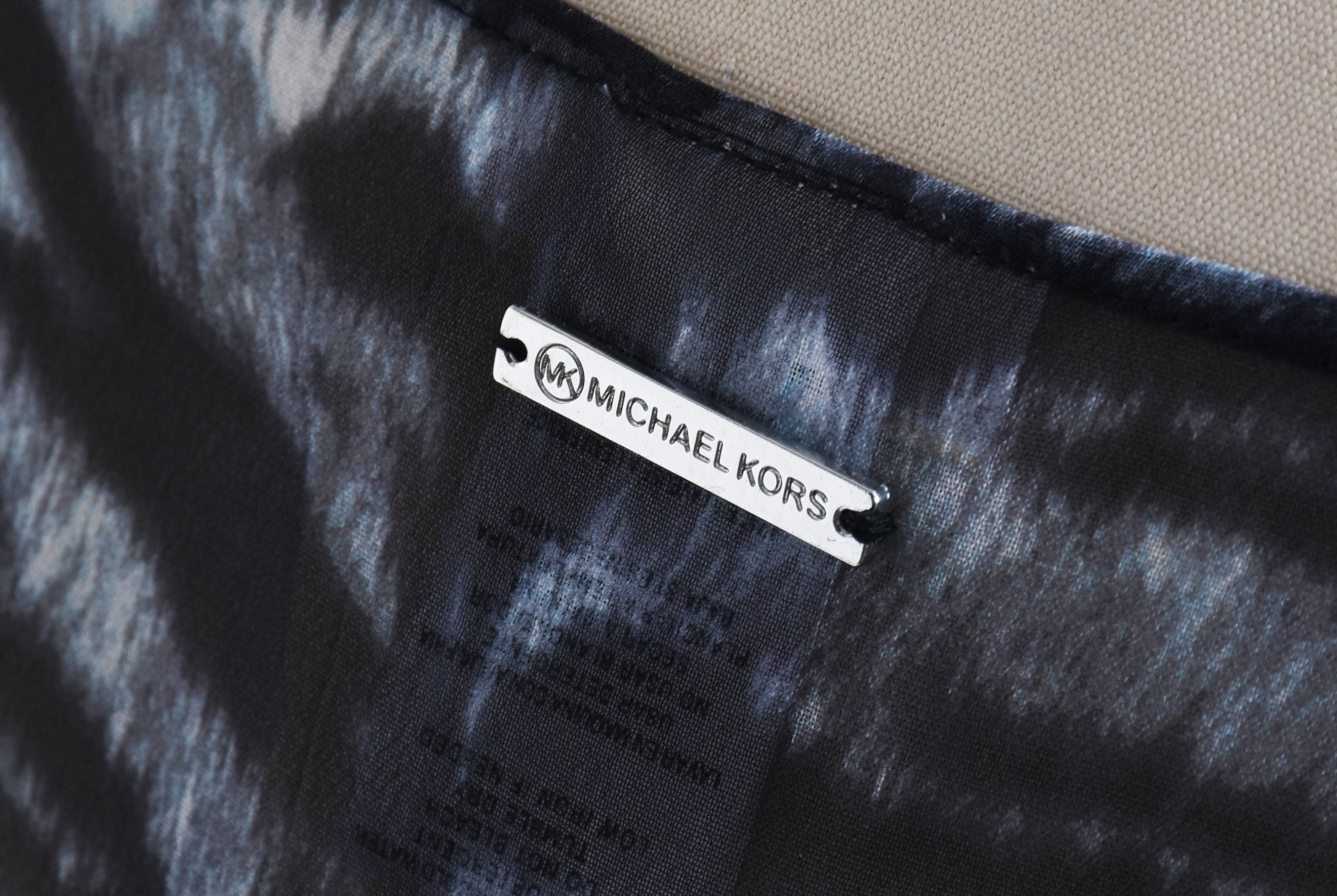 Michael Kors Zebra Print Cover-Up and Pewter Bathing Suit